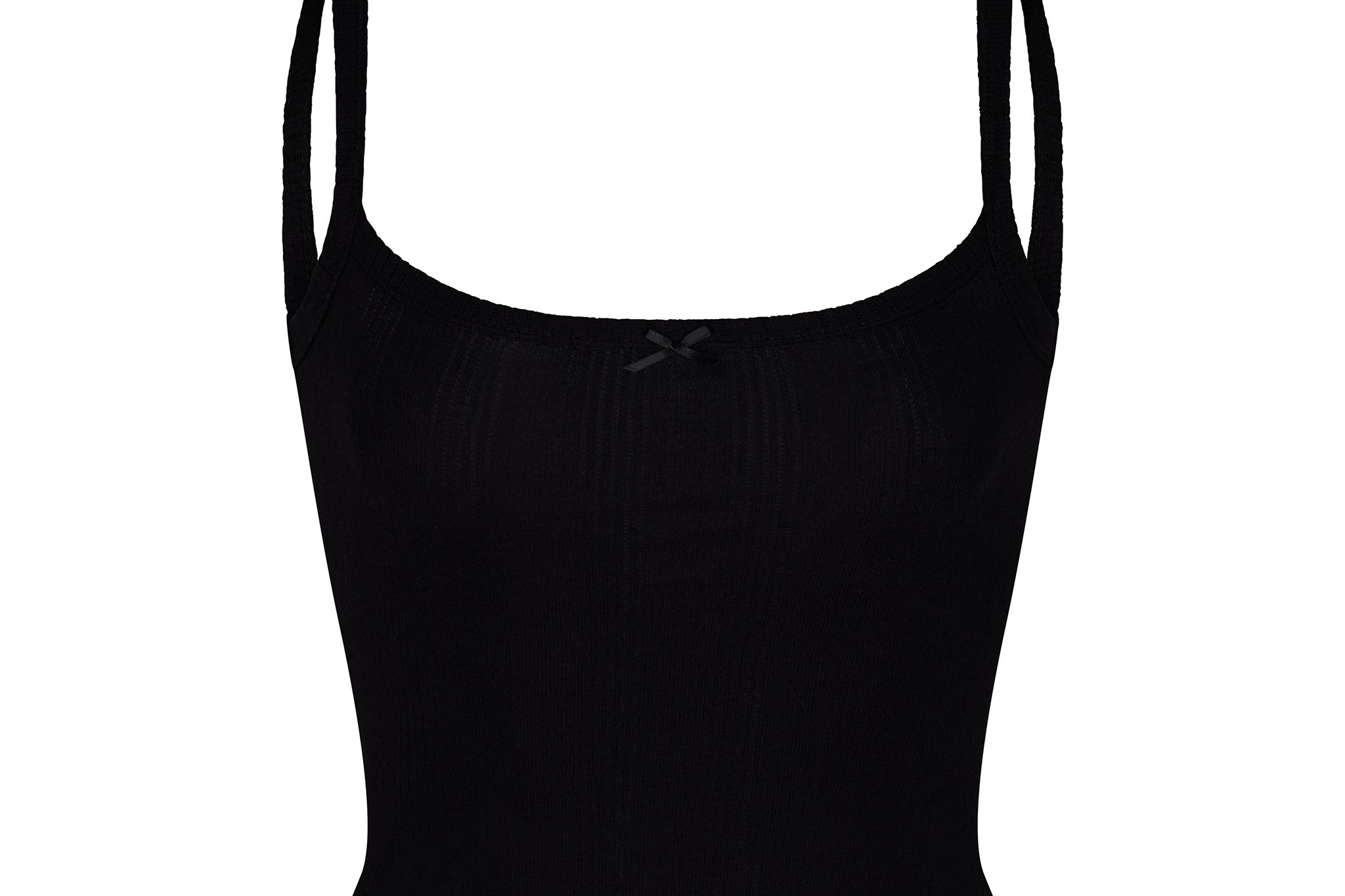 SQUARE NECK POINTELLE CAMI IN ONYX