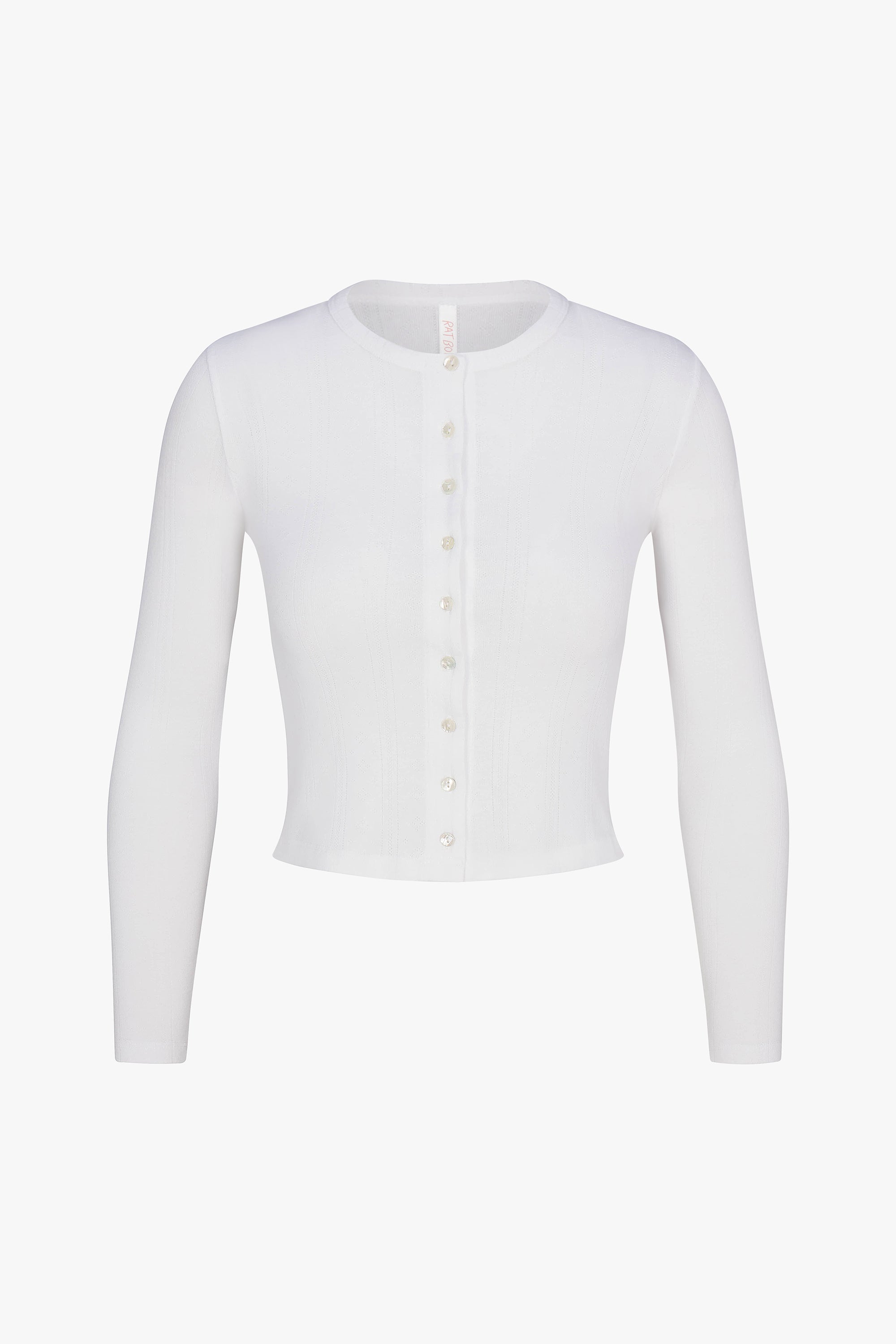 POINTELLE CARDIGAN IN SWAN