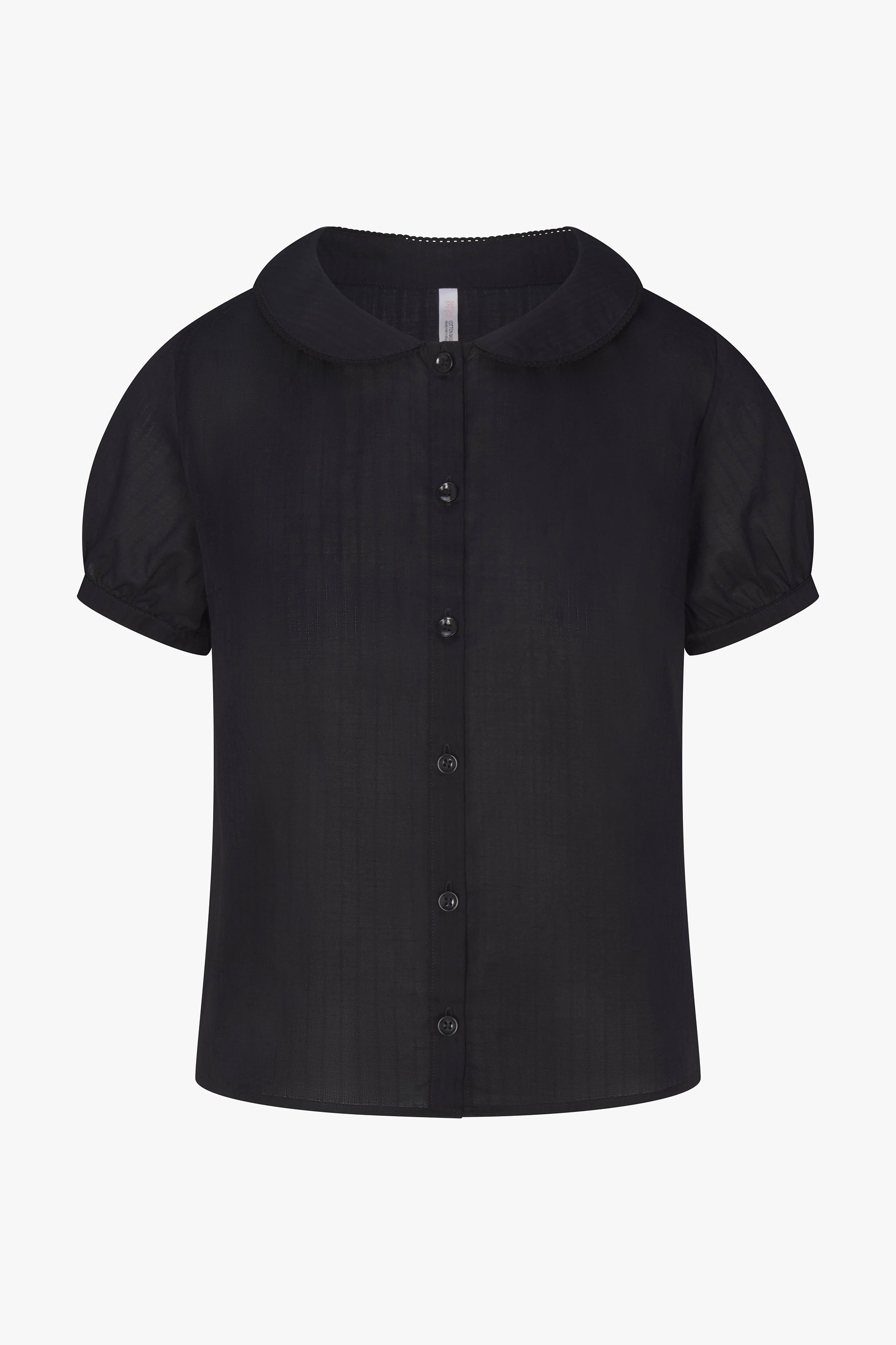 PUFF SLEEVE BUTTON DOWN IN ONYX DOBBY – RAT BOI
