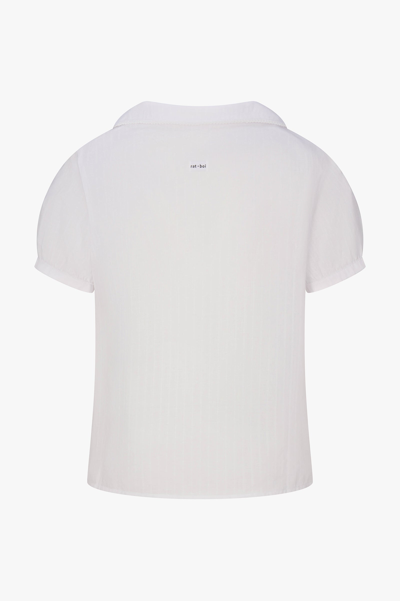 PUFF SLEEVE BUTTON DOWN IN CLOUD DOBBY