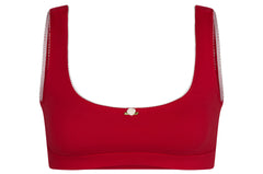 SUPPORT COTTON BRA IN CHERRY