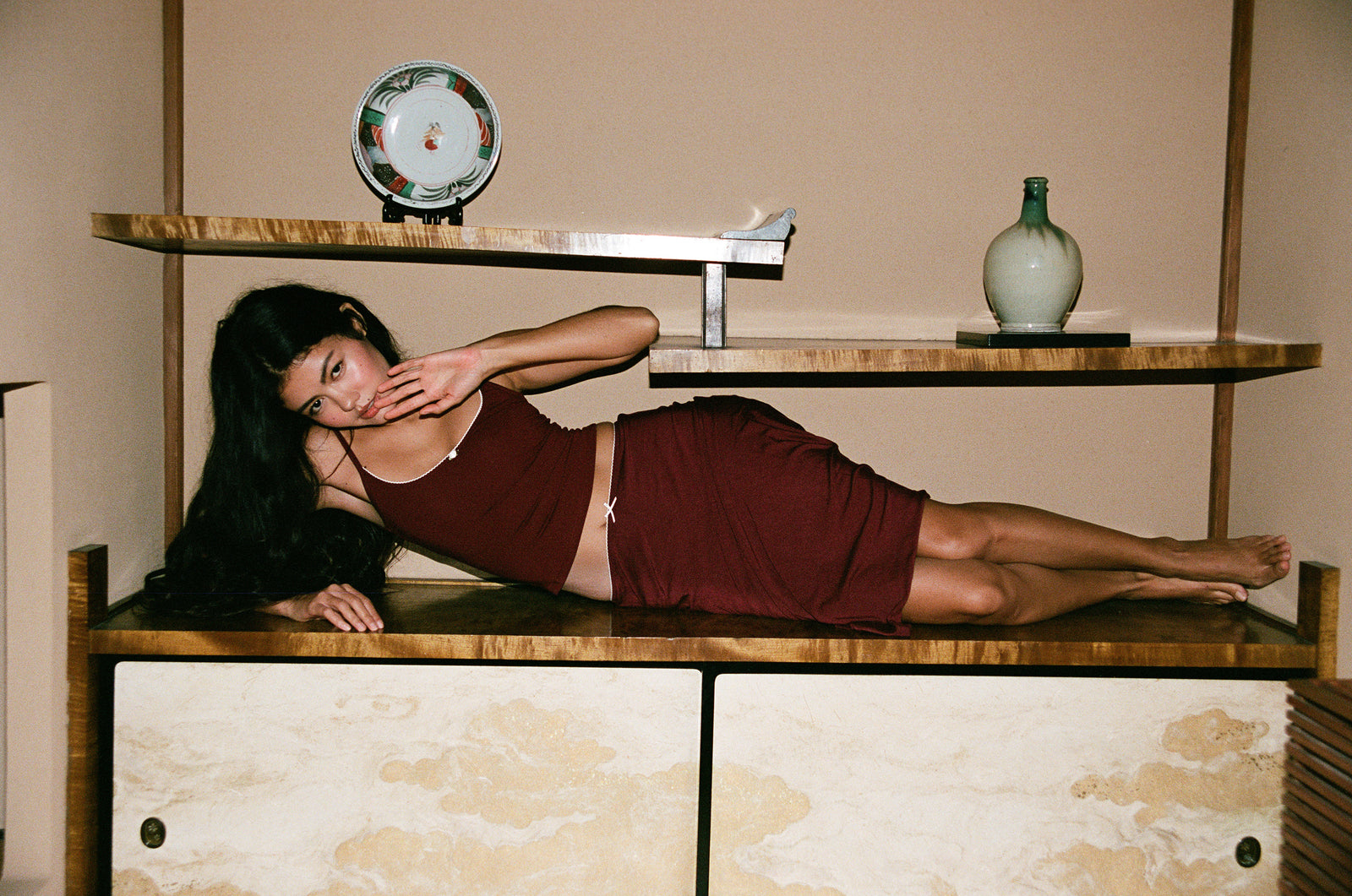 SCOOP BACK CAMI IN BORDEAUX