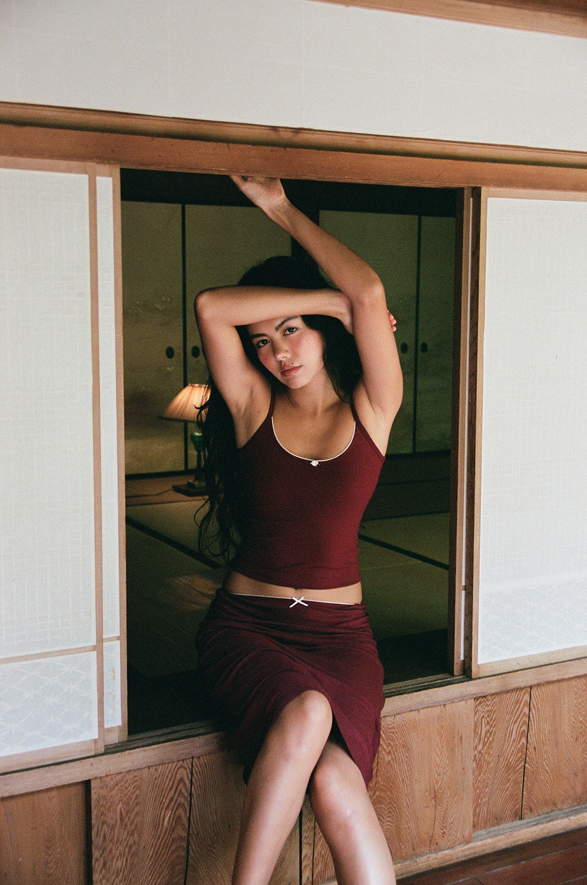 SCOOP BACK CAMI IN BORDEAUX