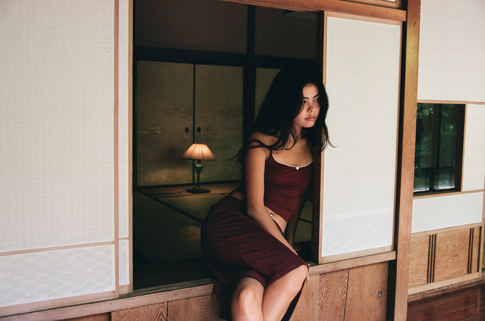 SCOOP BACK CAMI IN BORDEAUX