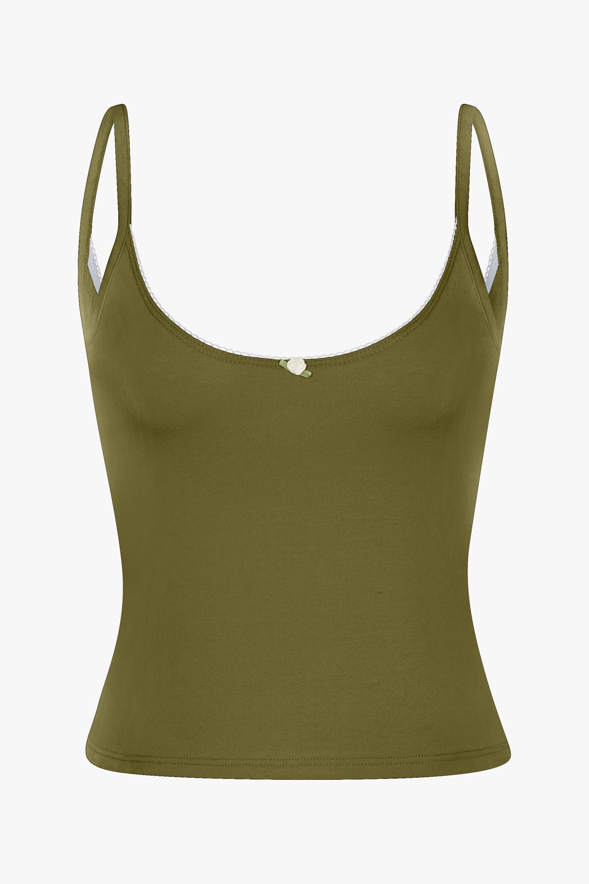 SCOOP BACK CAMI IN MOSS
