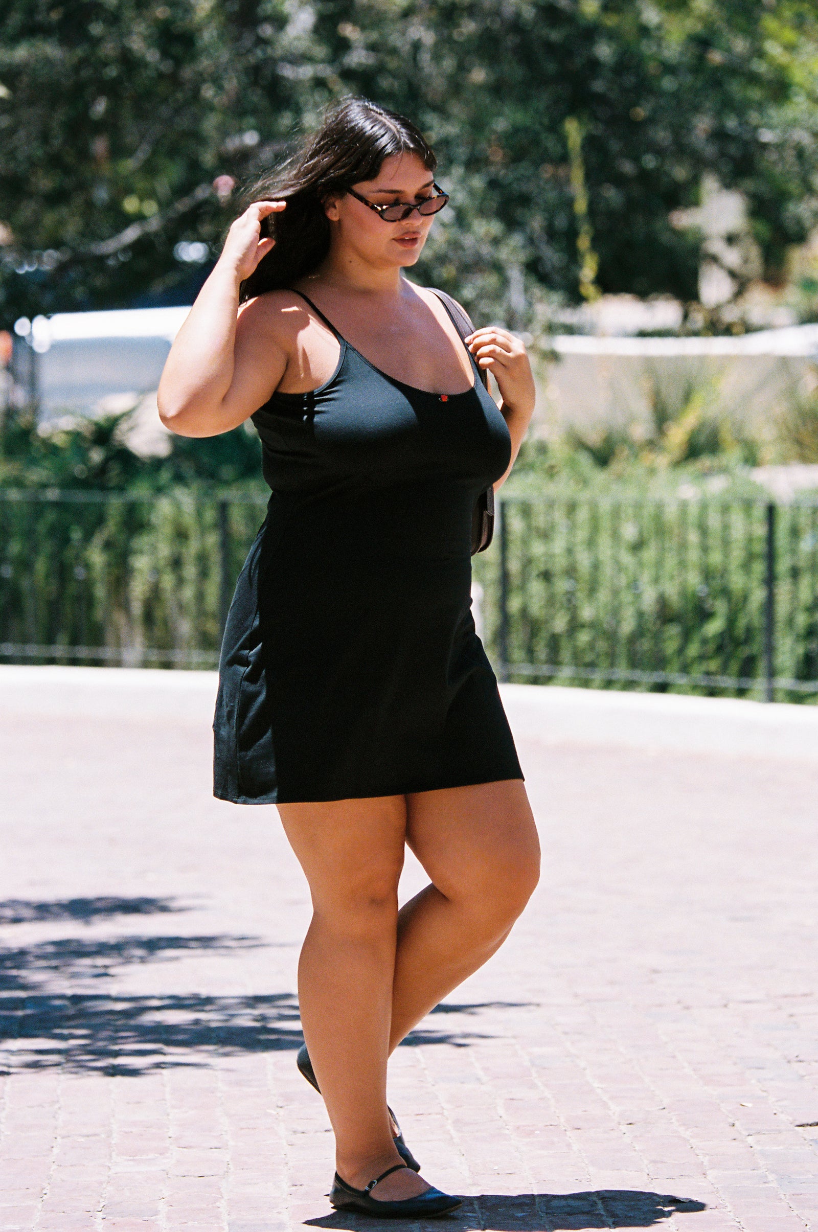 black cami dress ASOS DESIGN lace insert maxi in pointelle knit fabric and lace trim SCOOP BACK CAMI DRESS IN