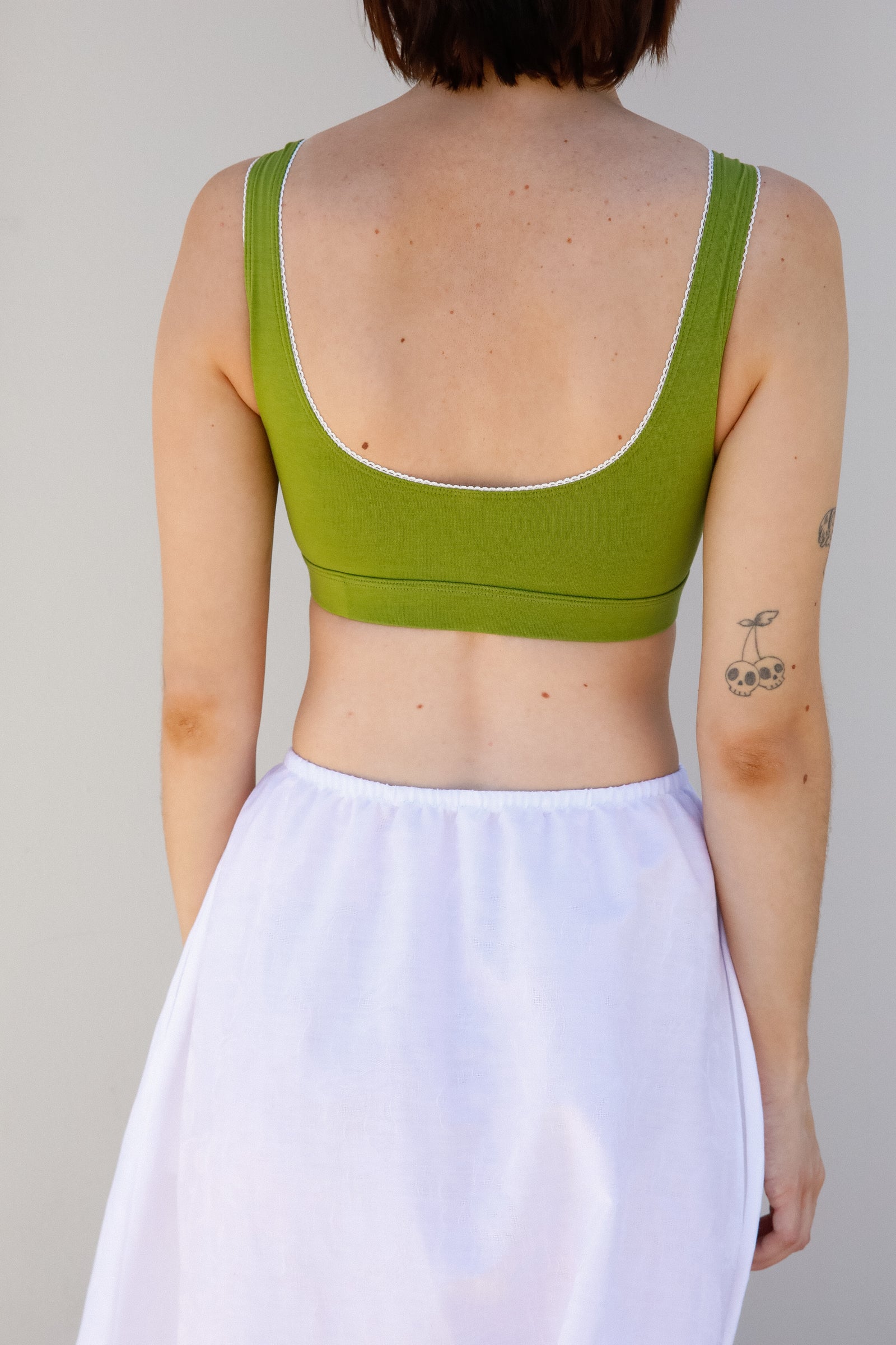 SUPPORT COTTON BRA IN WASABI