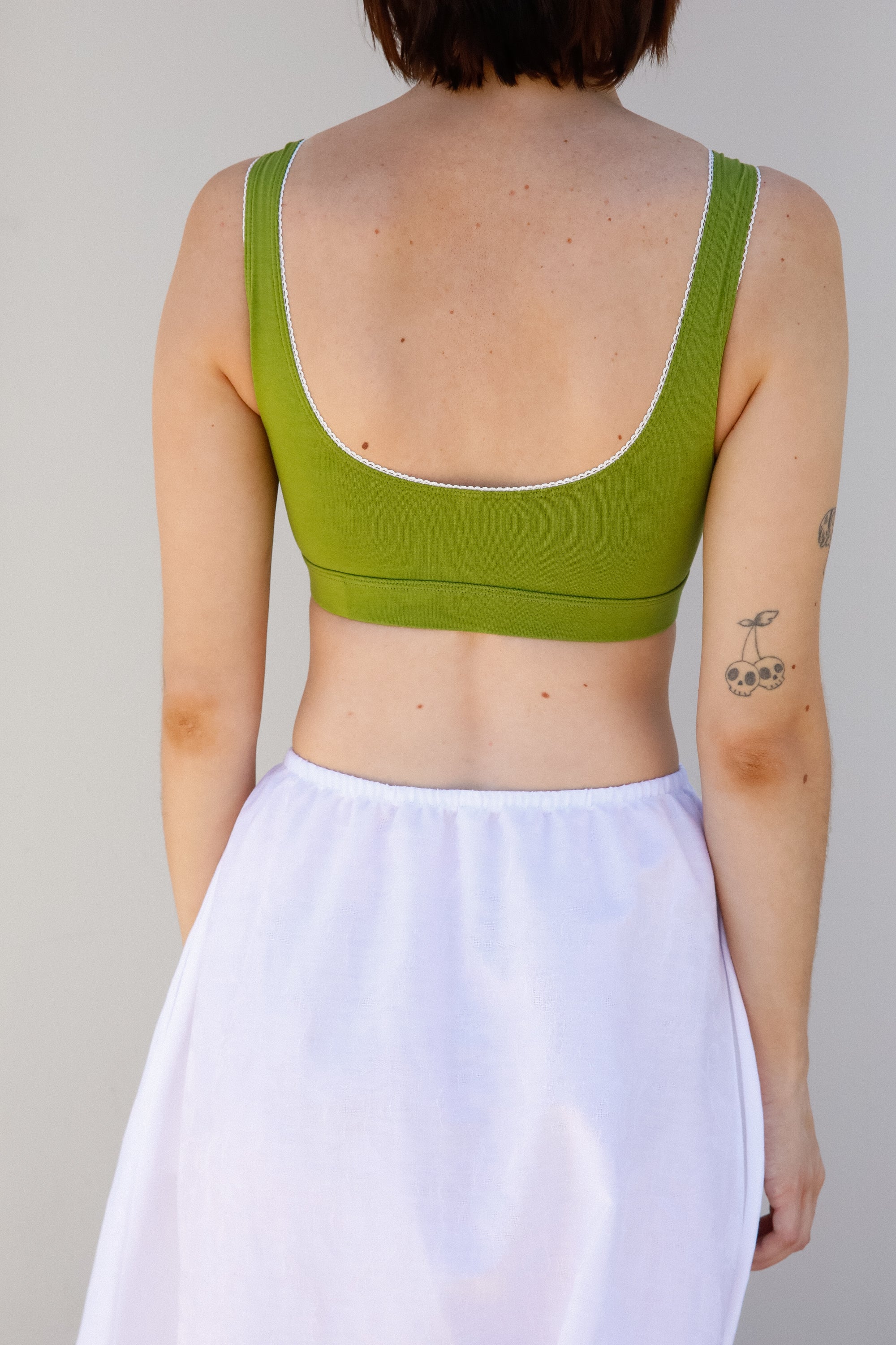 SUPPORT COTTON BRA IN WASABI