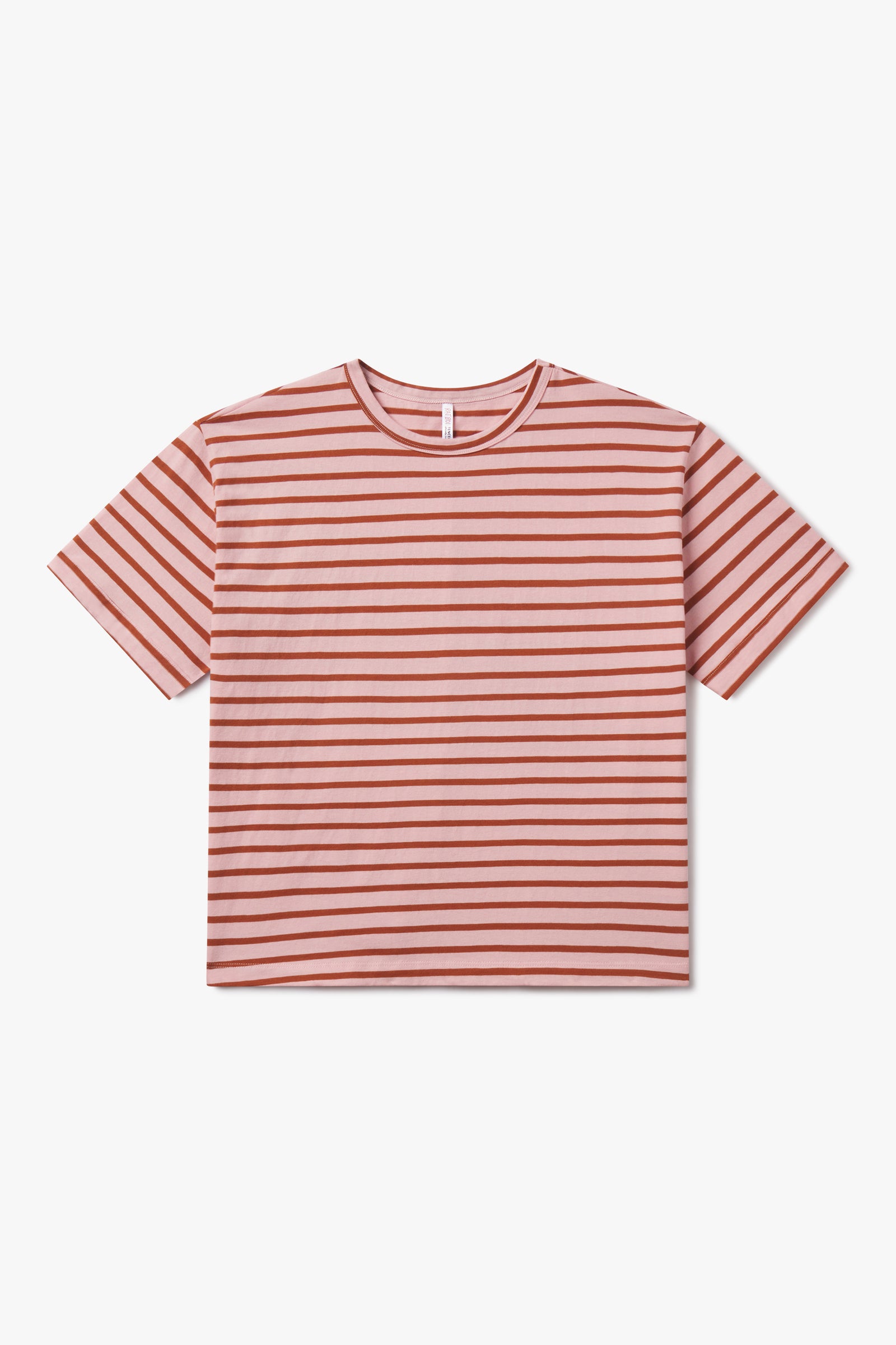 OVERSIZED BOIFRIEND T-SHIRT IN MOCHA STRIPE