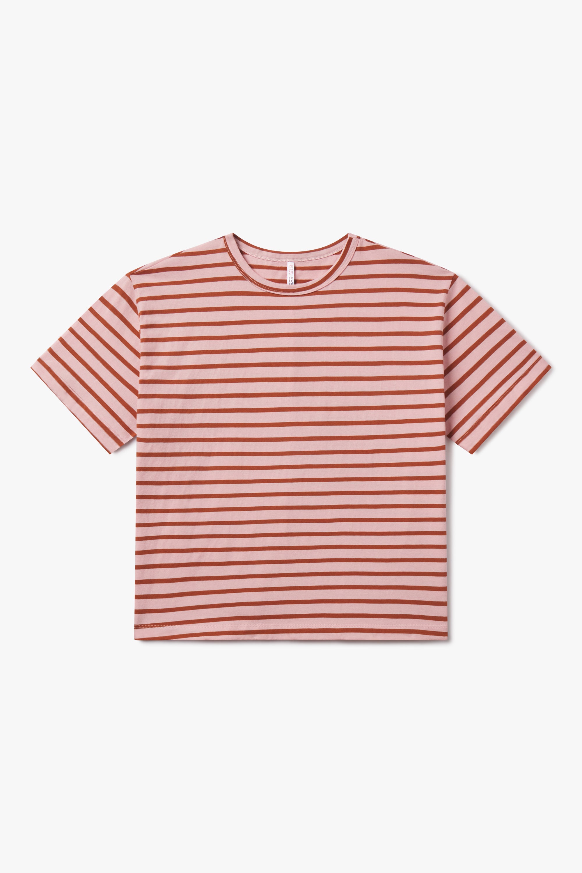 OVERSIZED BOIFRIEND T-SHIRT IN MOCHA STRIPE