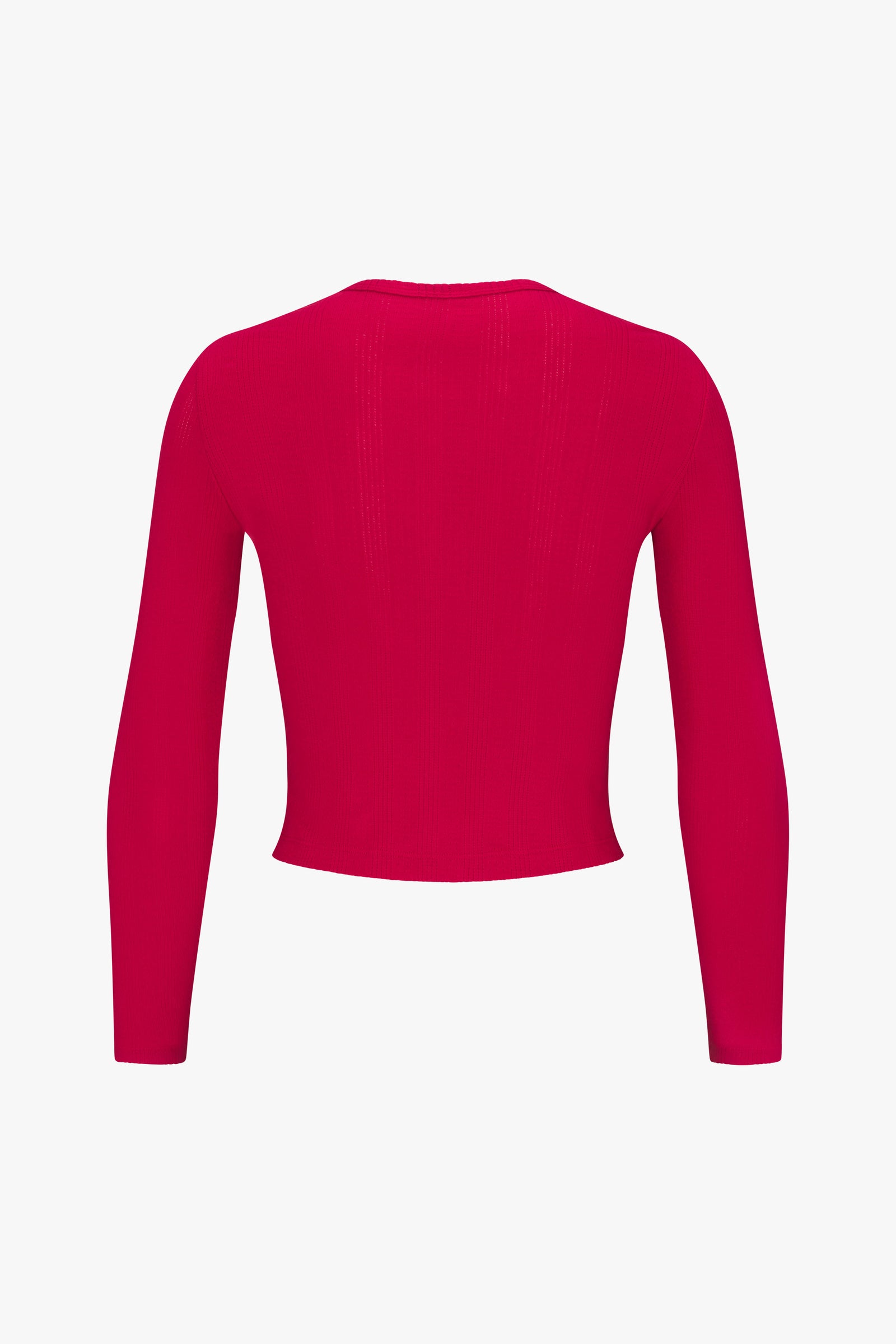 POINTELLE CARDIGAN IN CHERRY