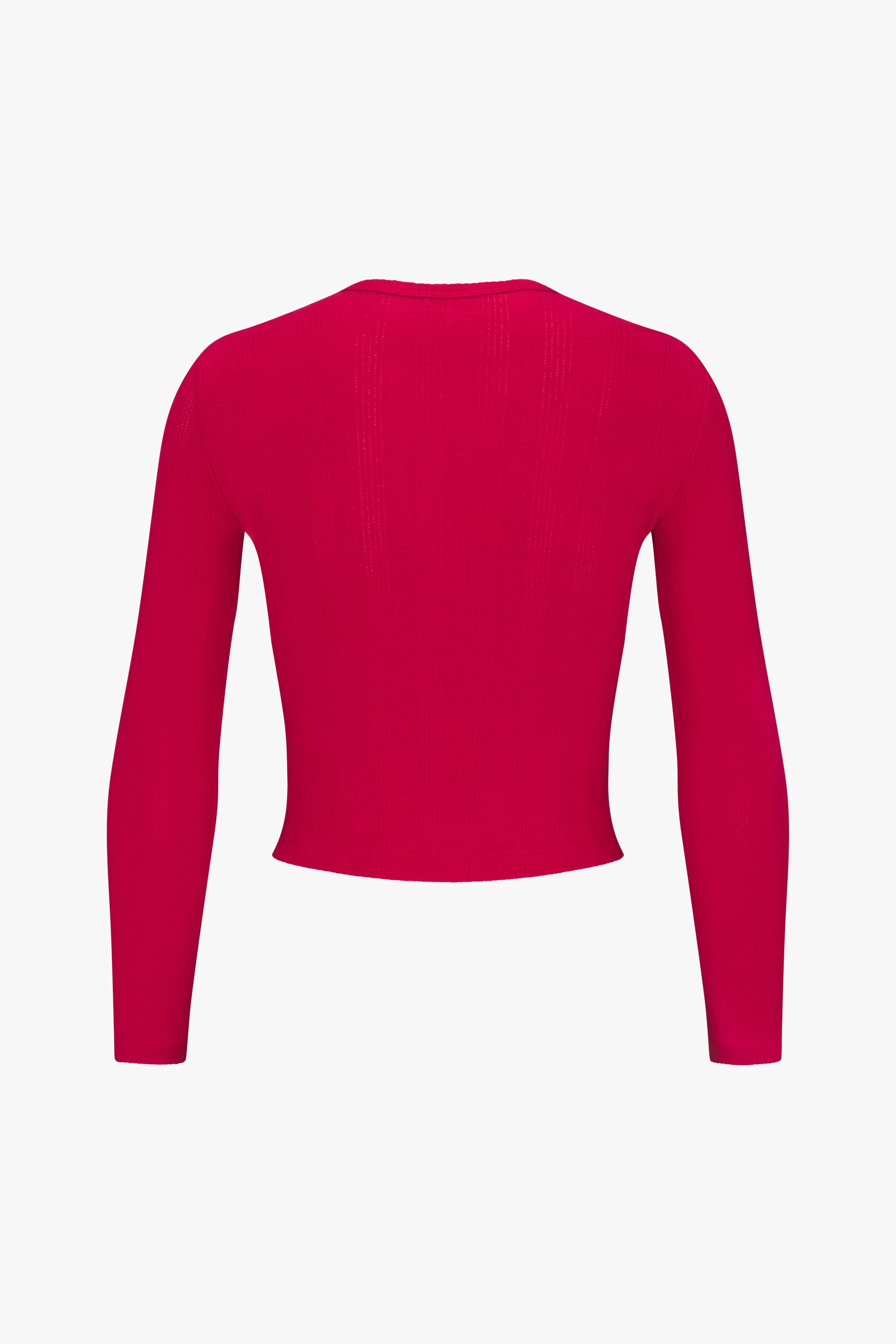 POINTELLE CARDIGAN IN CHERRY