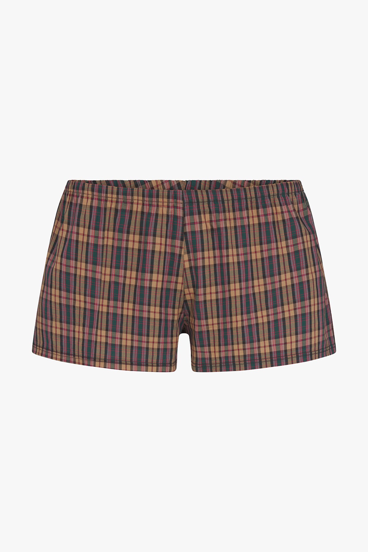 RELAXED MICRO SHORT IN THISTLE TARTAN