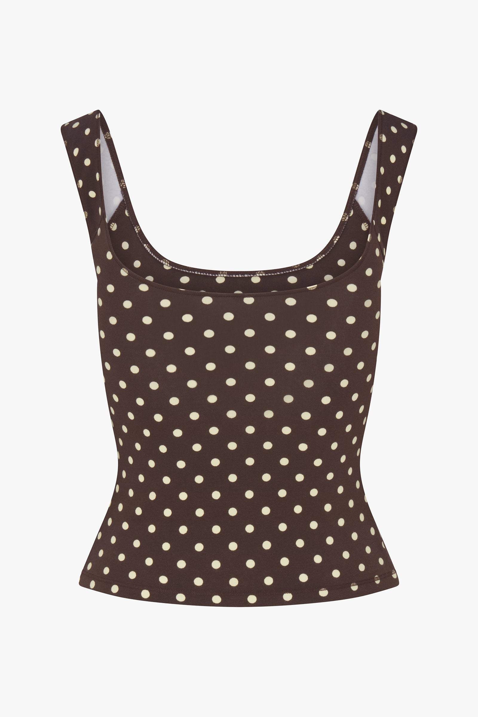ROMANTIC TOP IN ESPRESSO DOT
