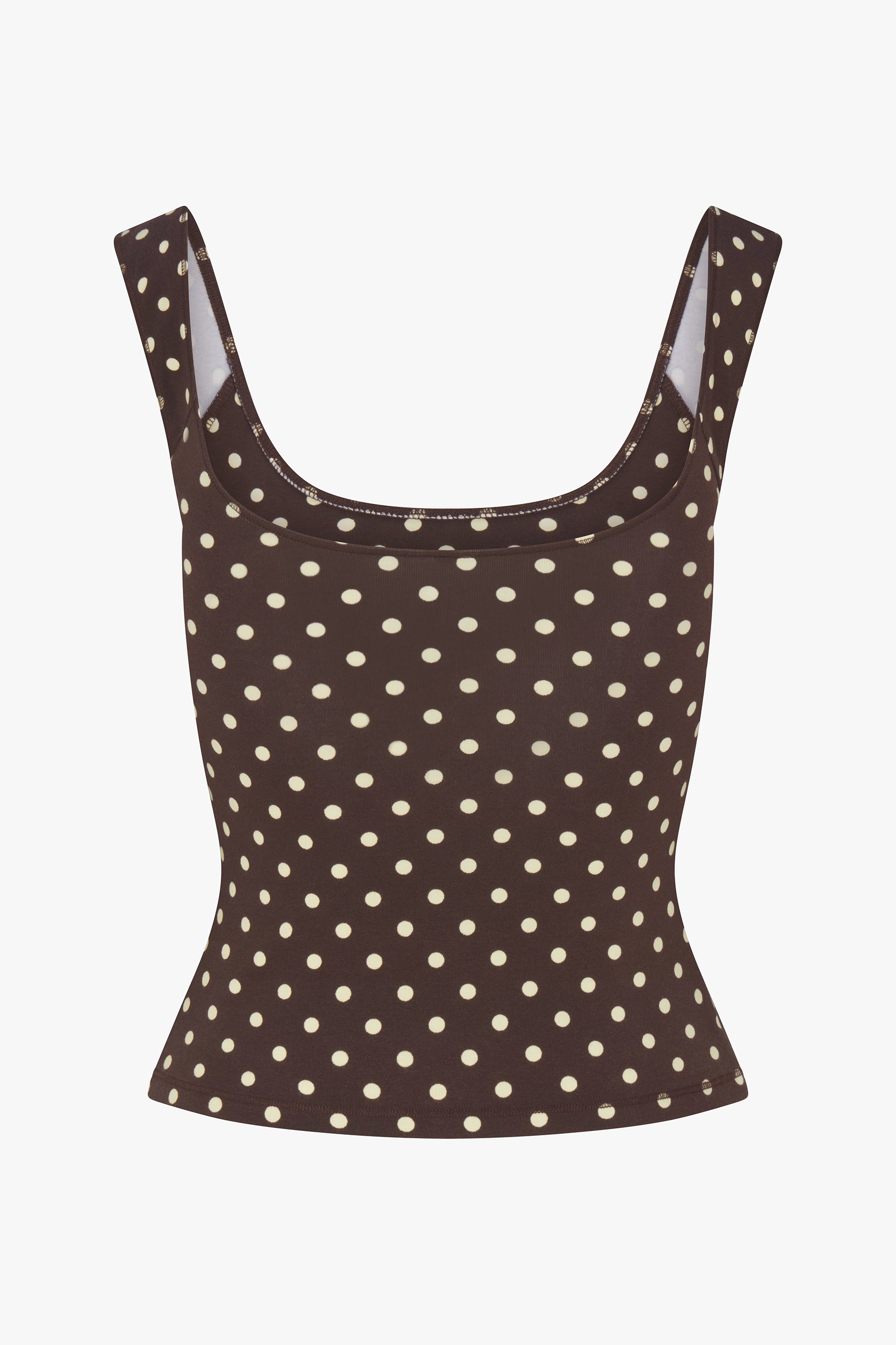 ROMANTIC TOP IN ESPRESSO DOT
