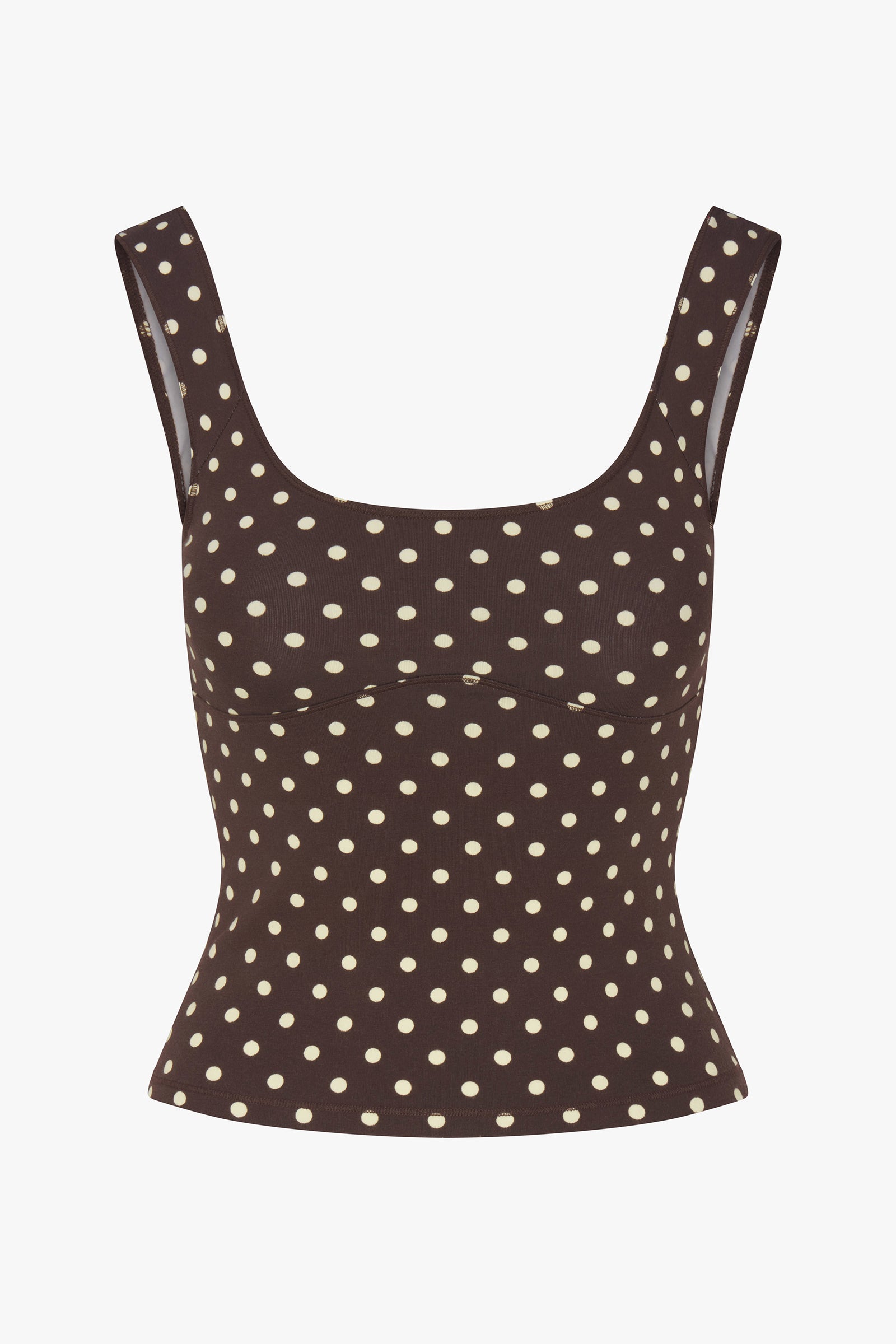 ROMANTIC TOP IN ESPRESSO DOT