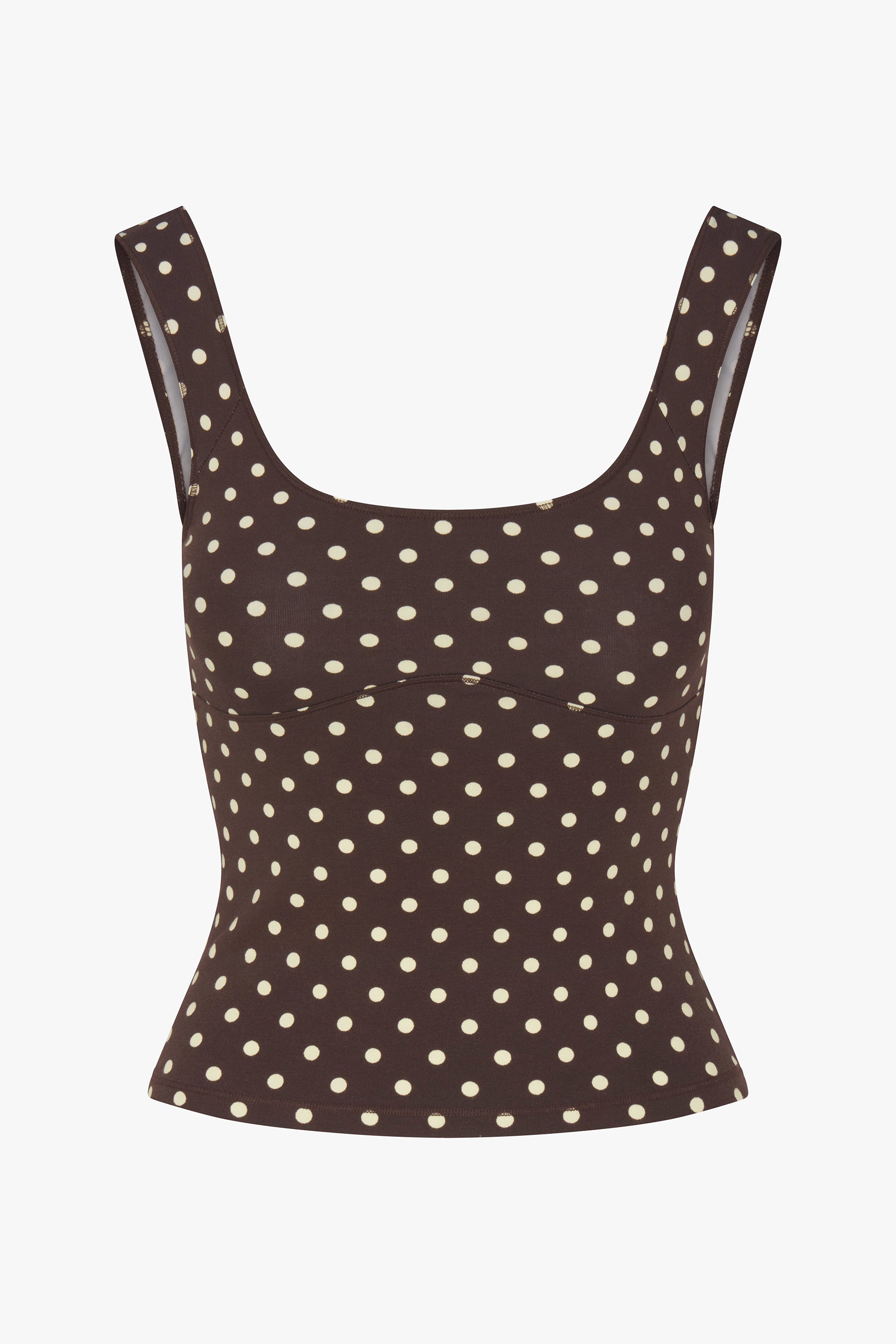 ROMANTIC TOP IN ESPRESSO DOT