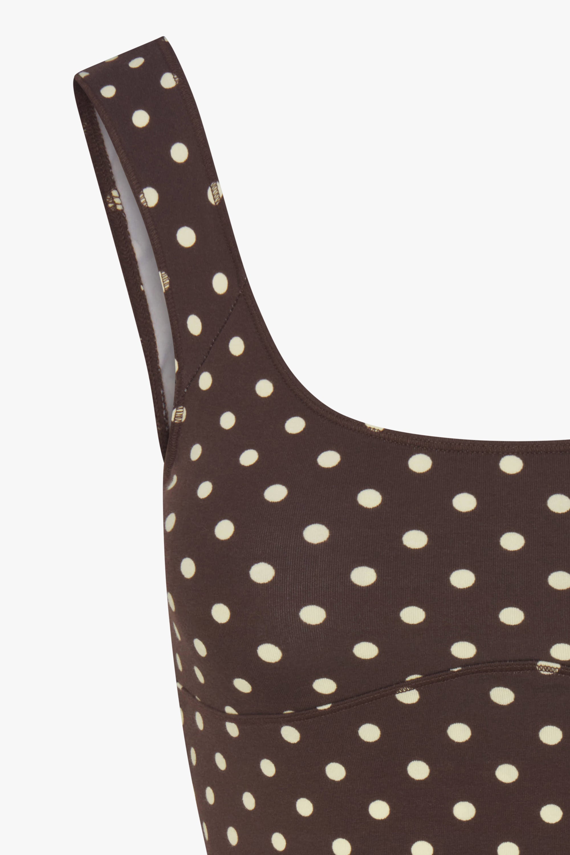 ROMANTIC TOP IN ESPRESSO DOT