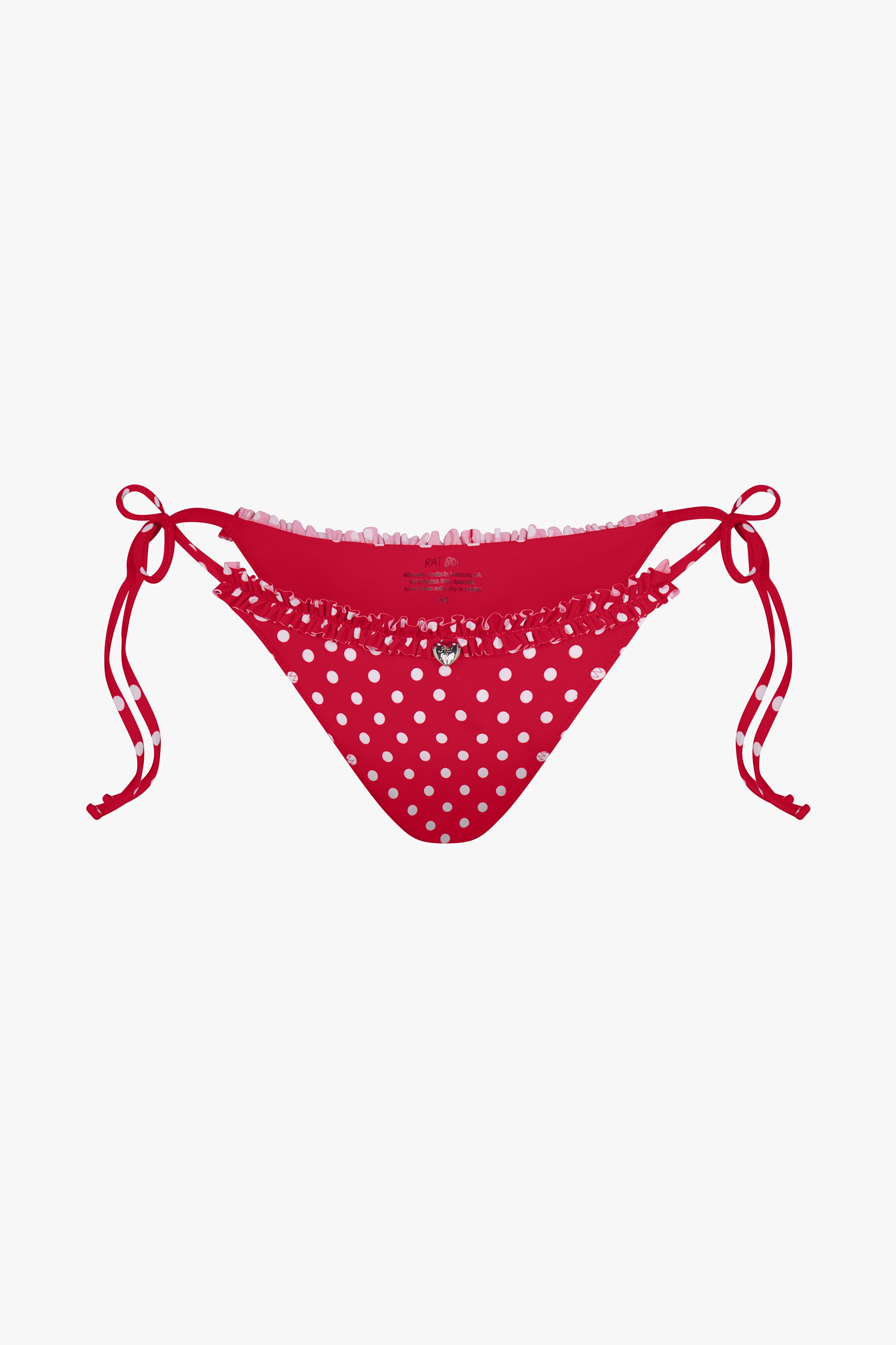 RUFFLE CHARM BIKINI BOTTOM IN CHERRY DOT