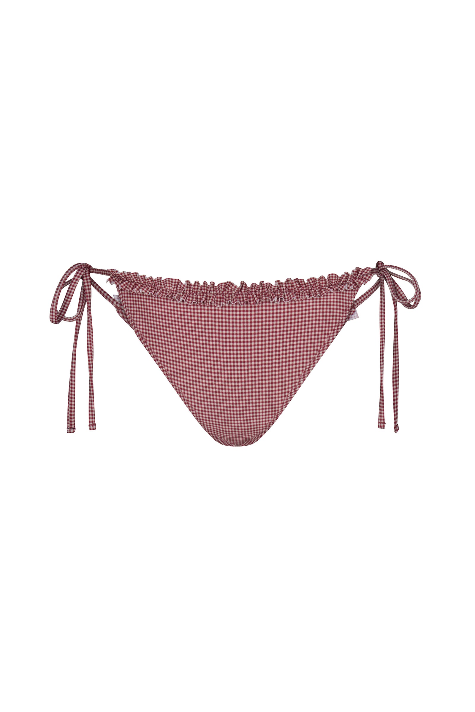 RUFFLE CHARM BIKINI BOTTOM IN RED GINGHAM