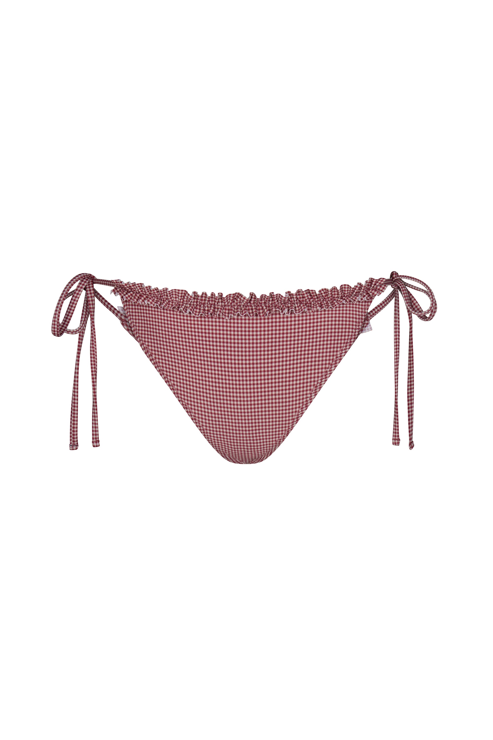 RUFFLE CHARM BIKINI BOTTOM IN RED GINGHAM