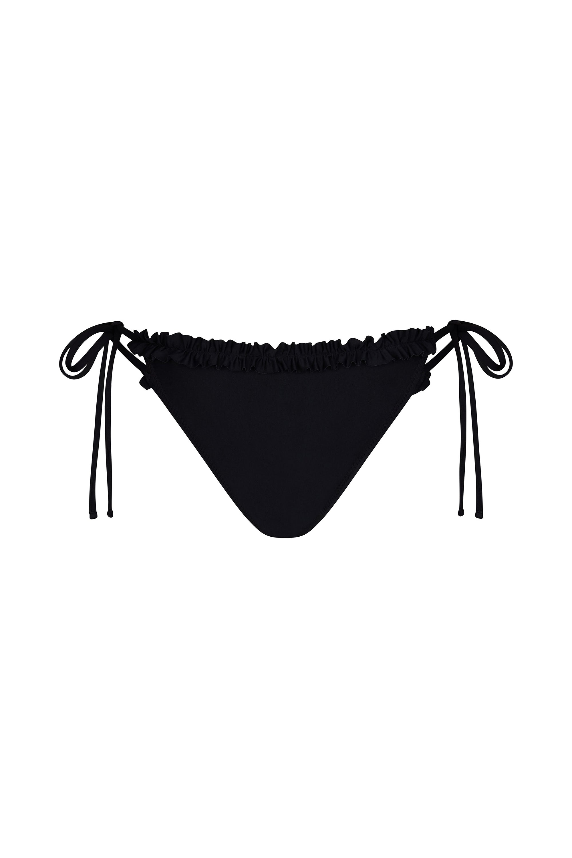 RUFFLE CHARM BIKINI BOTTOM IN ONYX