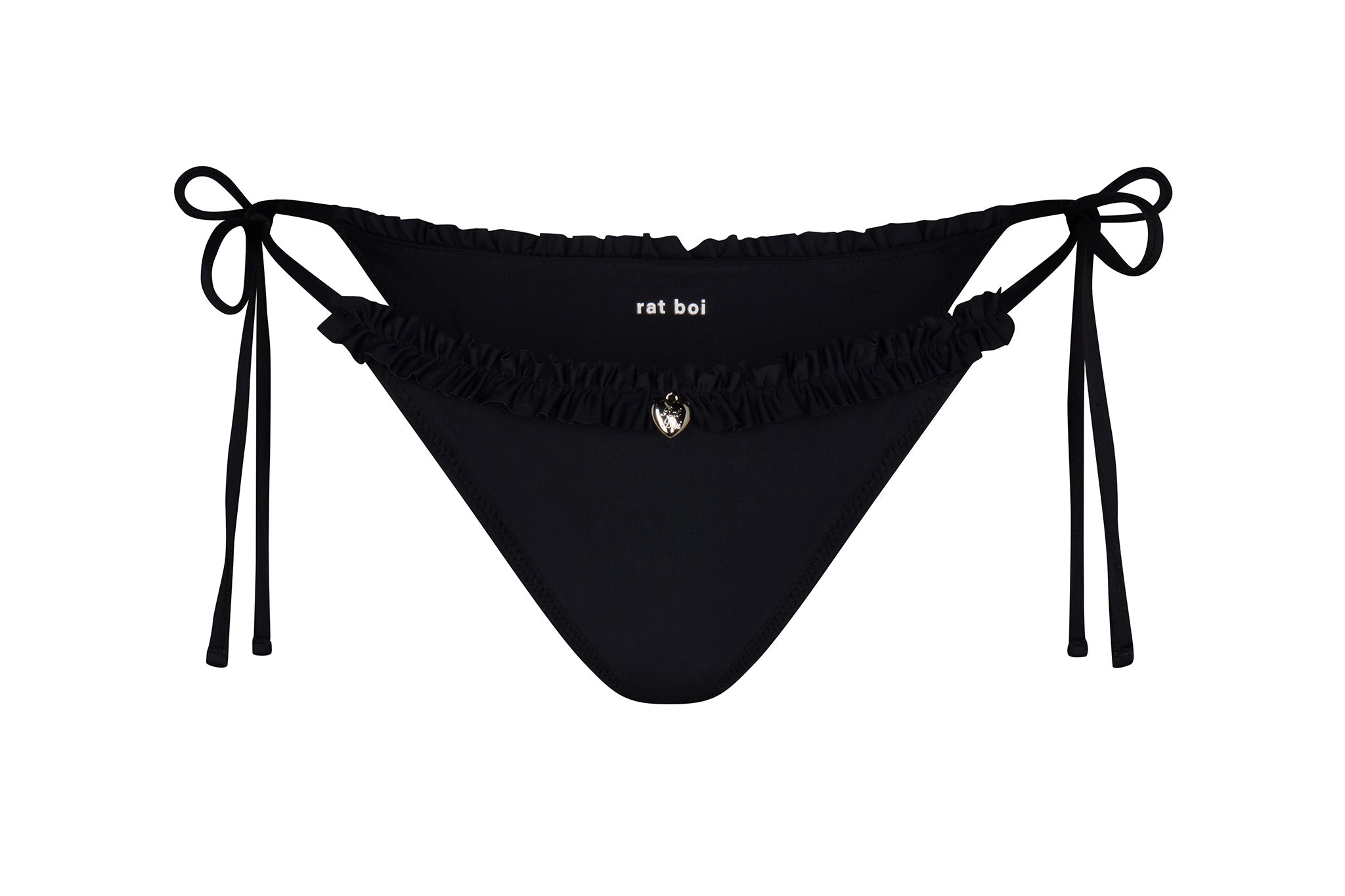 Ruffle Charm Bikini Bottom in Onyx