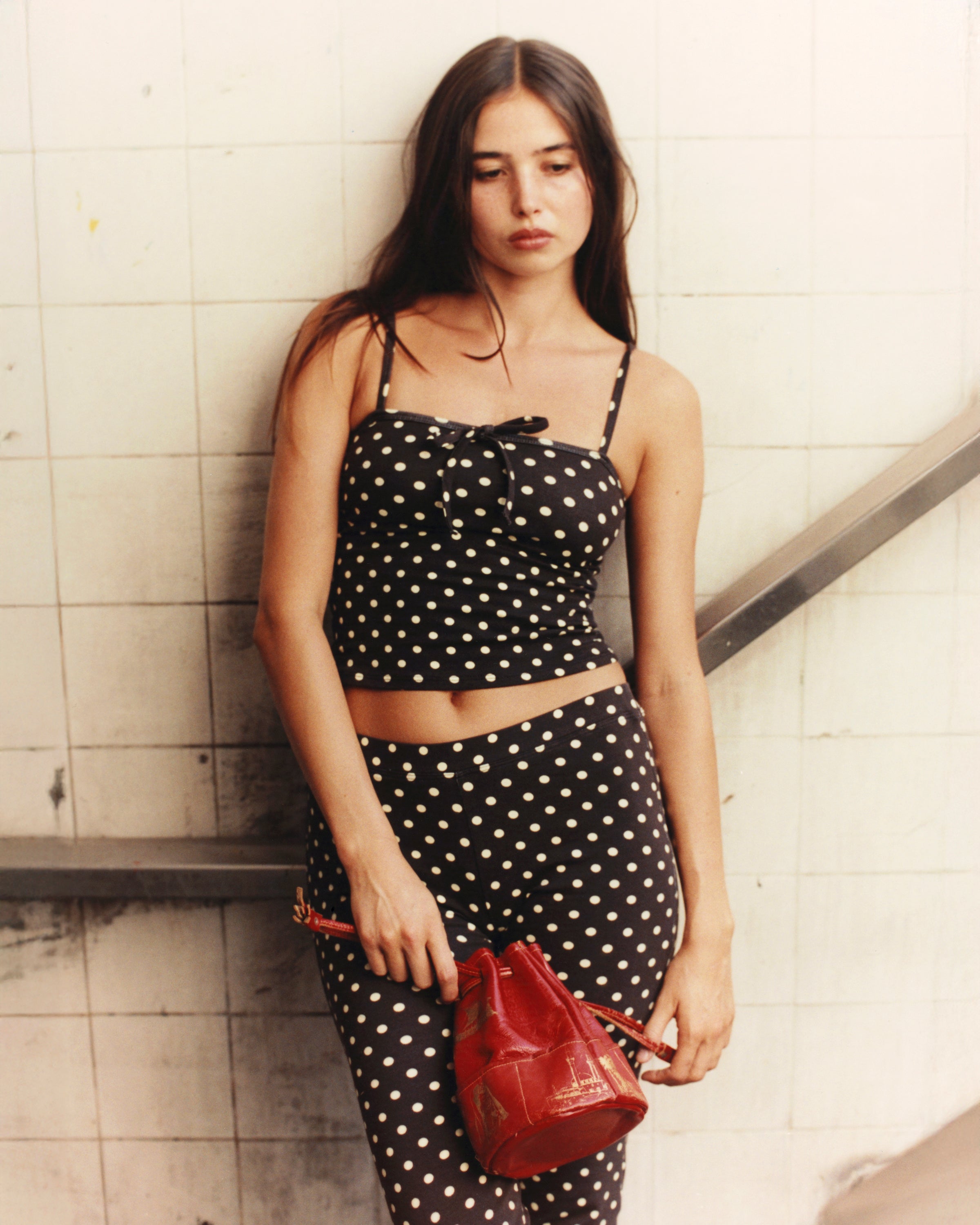 TIE CAMI IN ESPRESSO DOT – RAT BOI