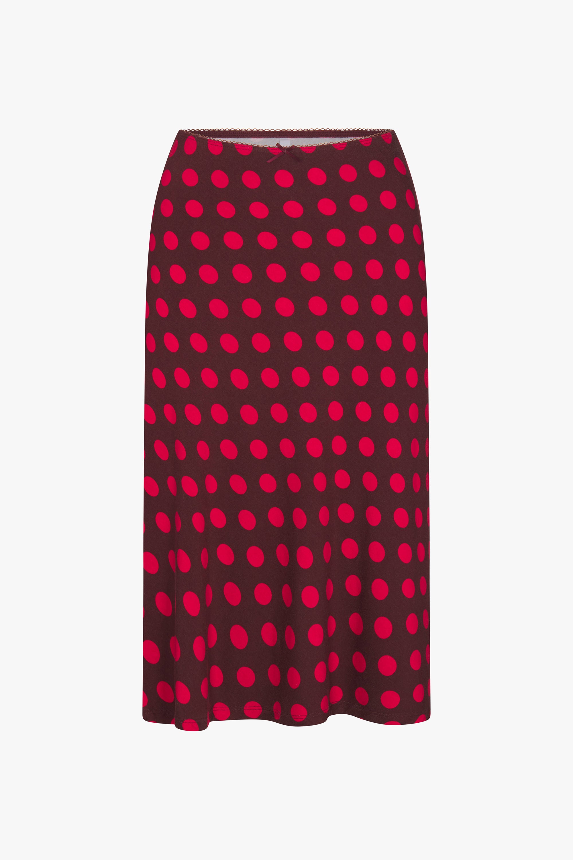BIAS MIDI SLIP SKIRT IN SCARLET DOT – RAT BOI