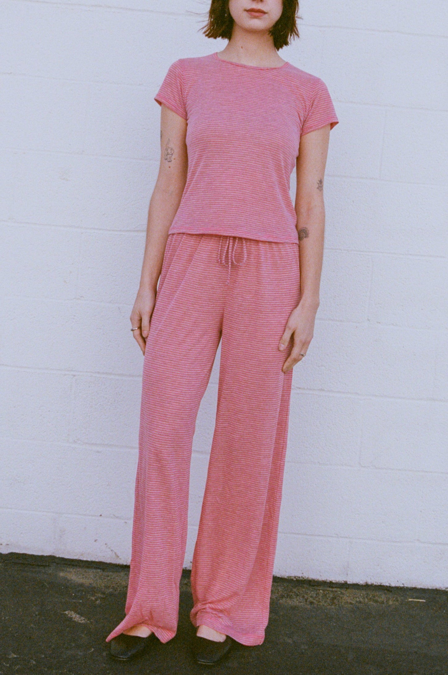 DRAWSTRING PANT IN LYCHEE