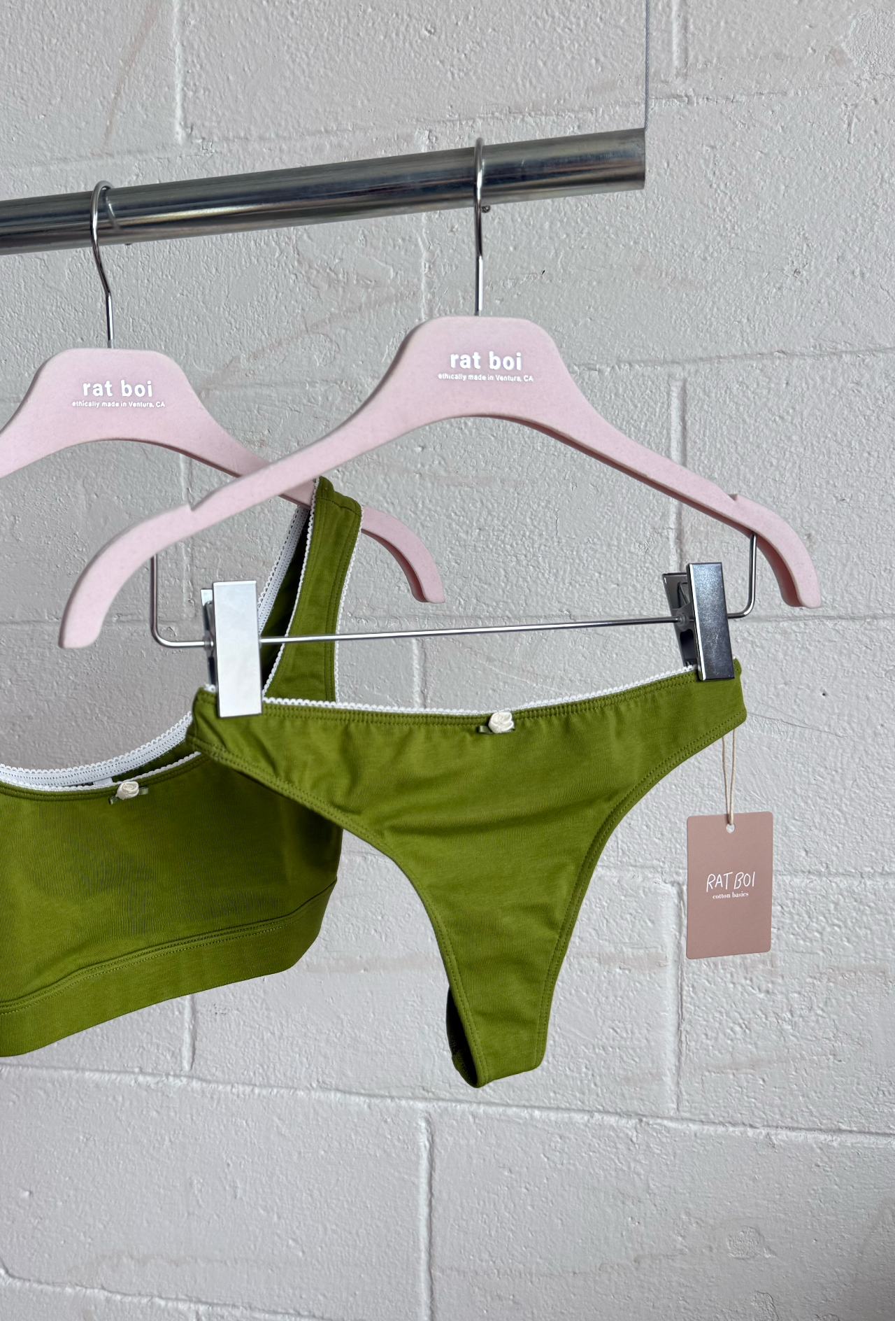 LOW RISE THONG IN WASABI