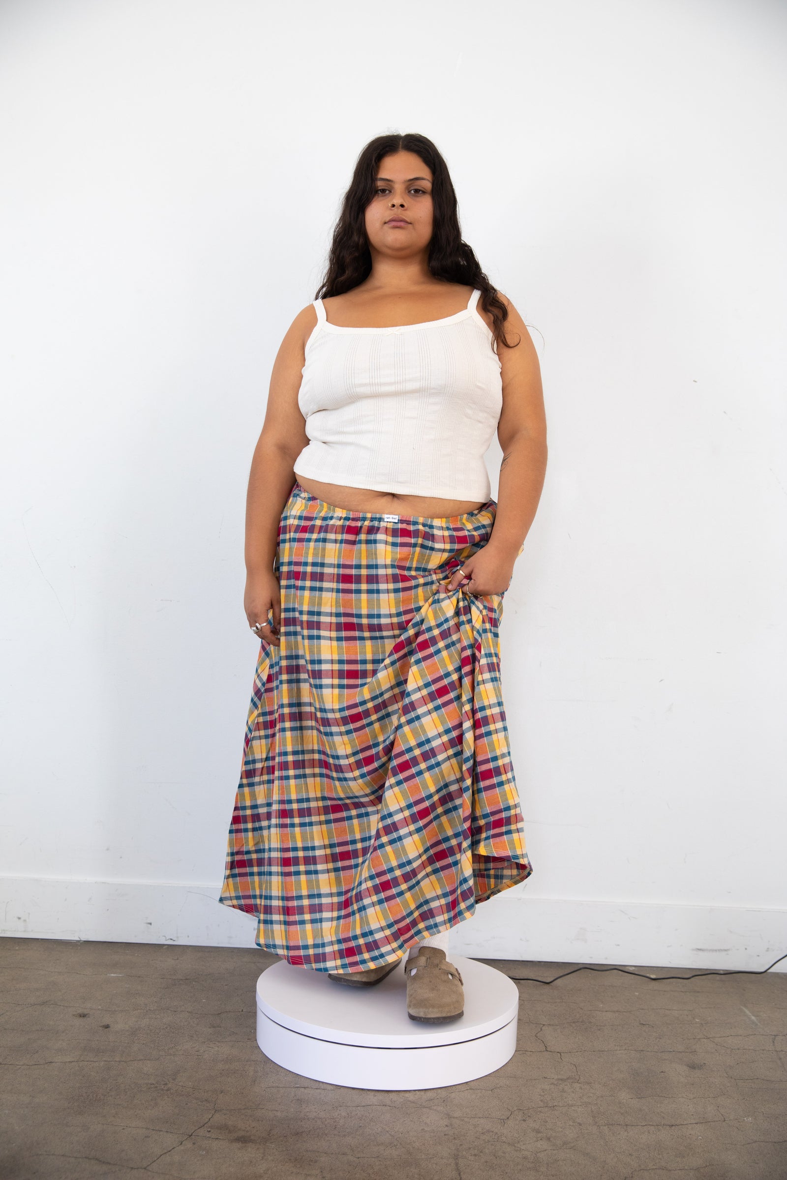 DREAM SKIRT IN CRIMSON TARTAN
