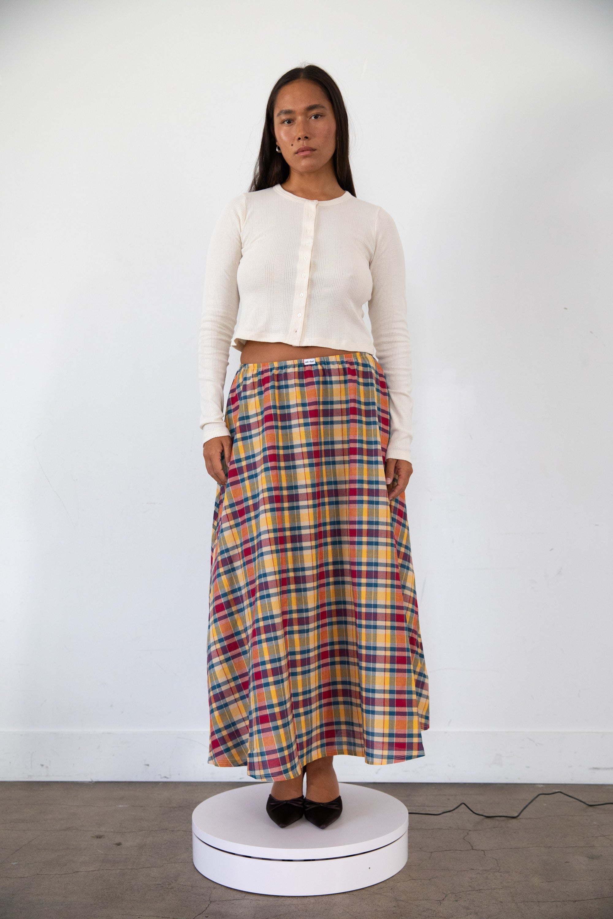 DREAM SKIRT IN CRIMSON TARTAN