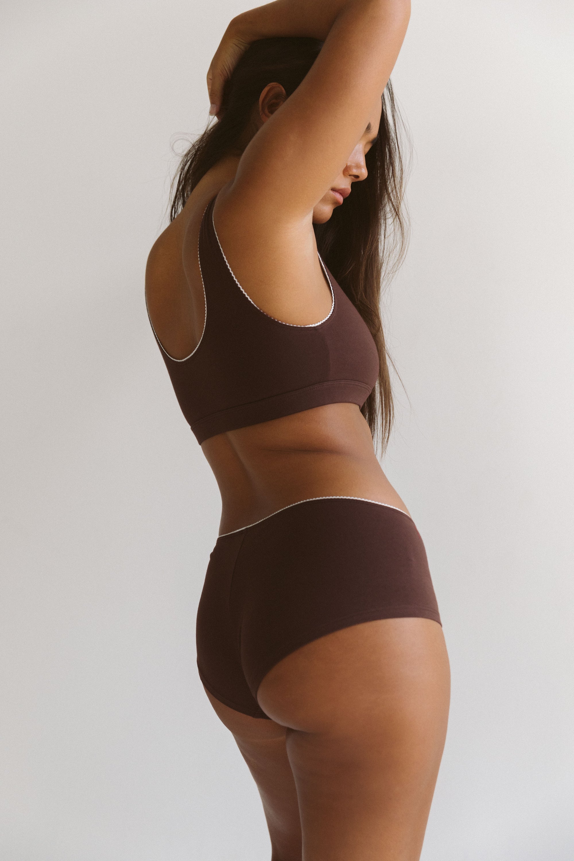 SUPPORT COTTON BRA IN MOCHA