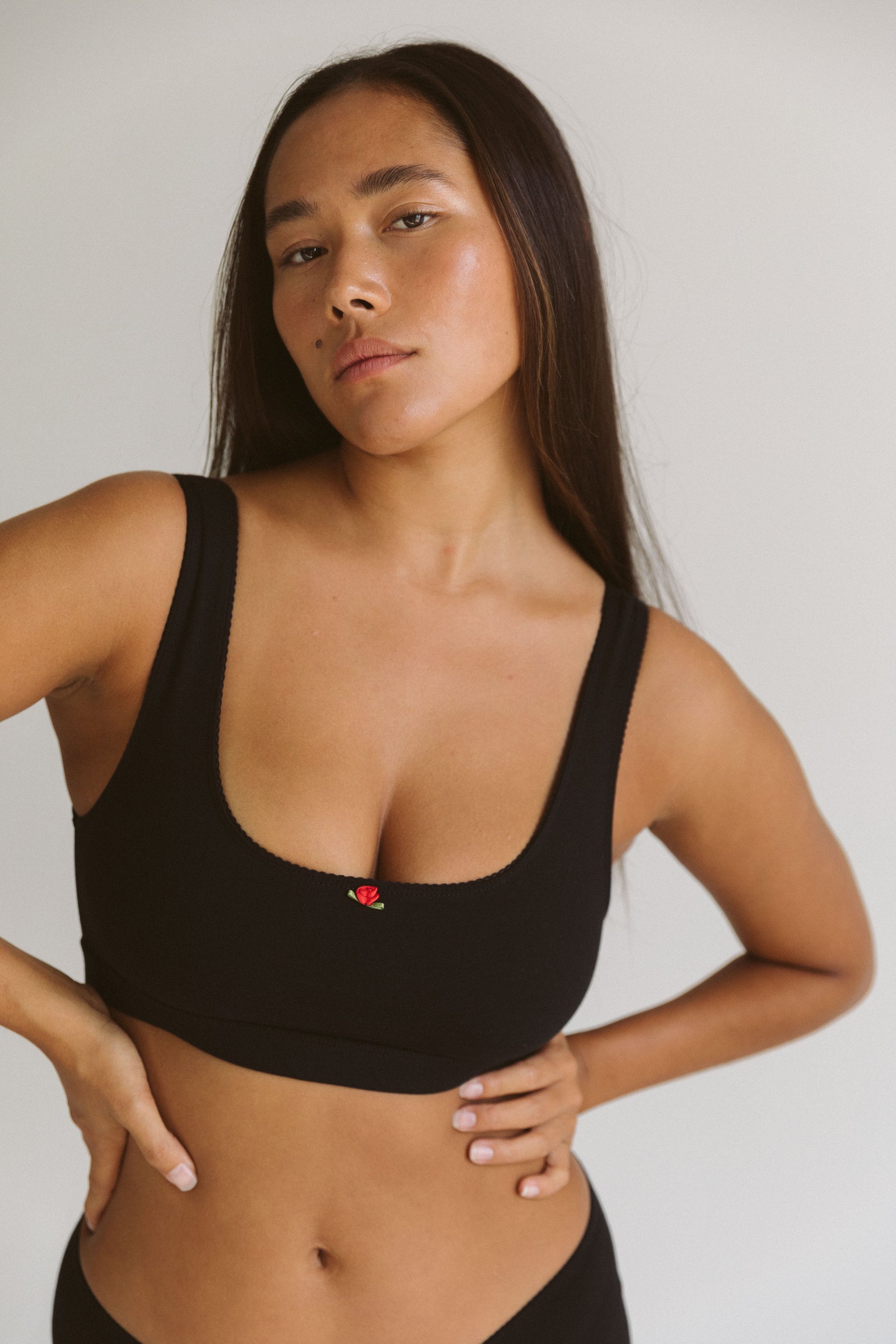 SUPPORT COTTON BRA IN ONYX