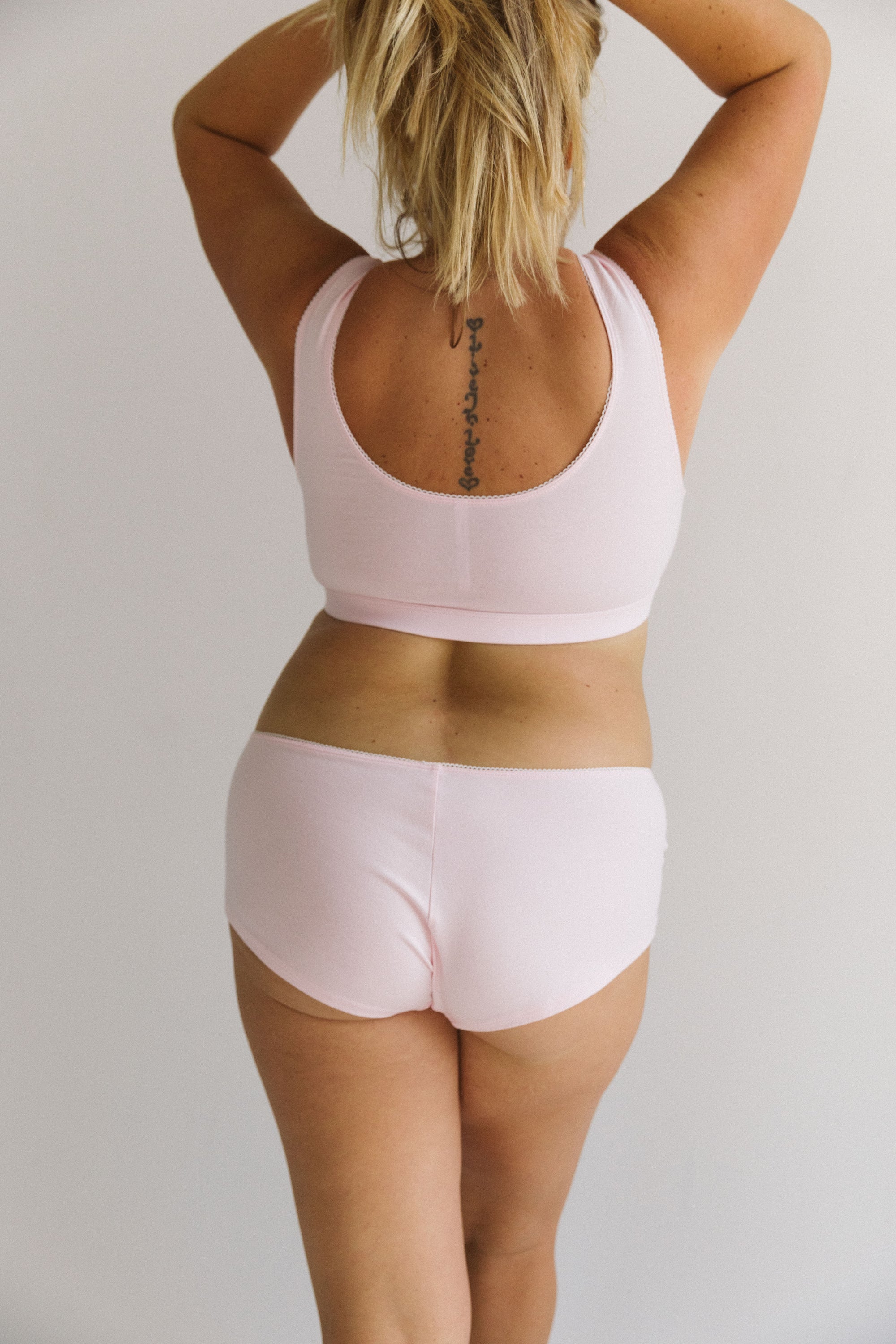 SUPPORT COTTON BRA IN BABY PINK