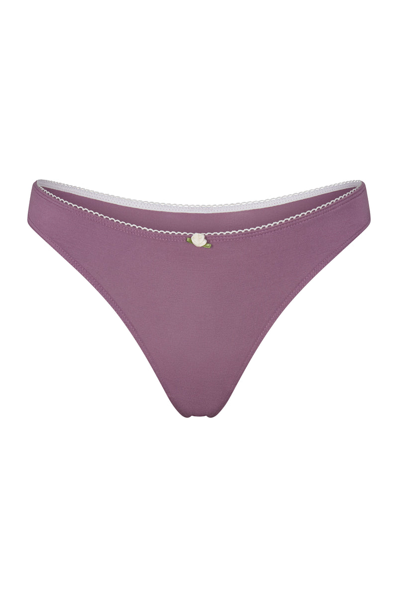 LOW RISE THONG IN AUBERGINE