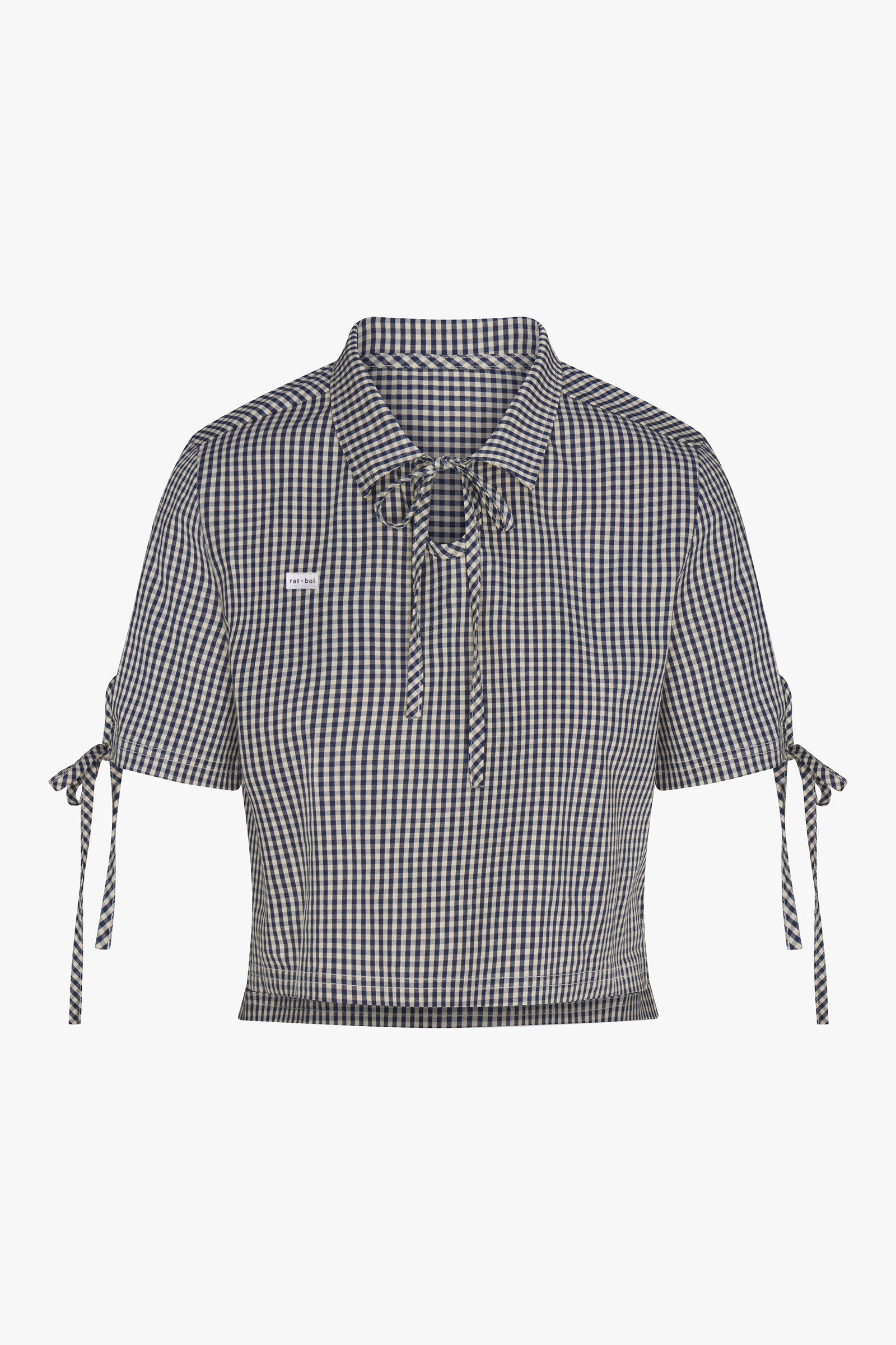 TIE POLO IN NAVY GINGHAM