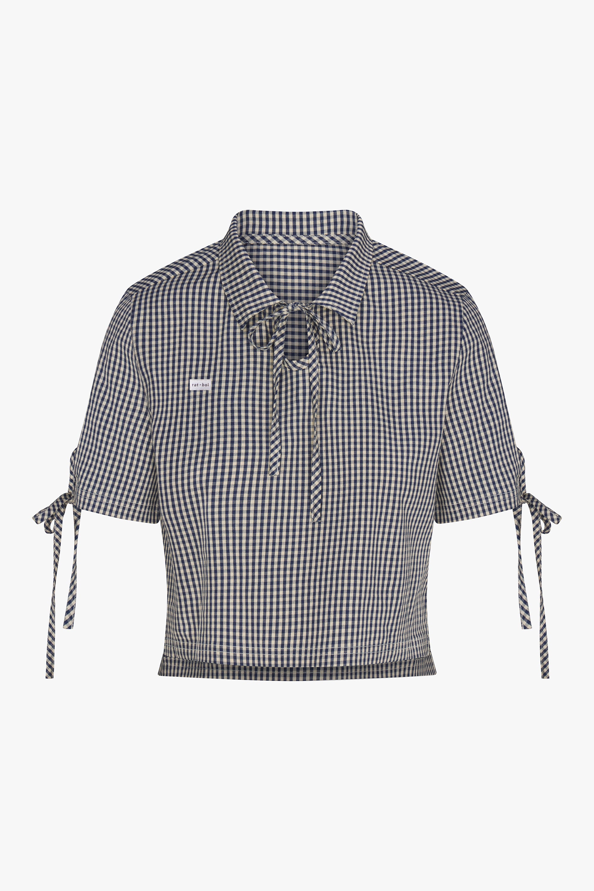 TIE POLO IN NAVY GINGHAM