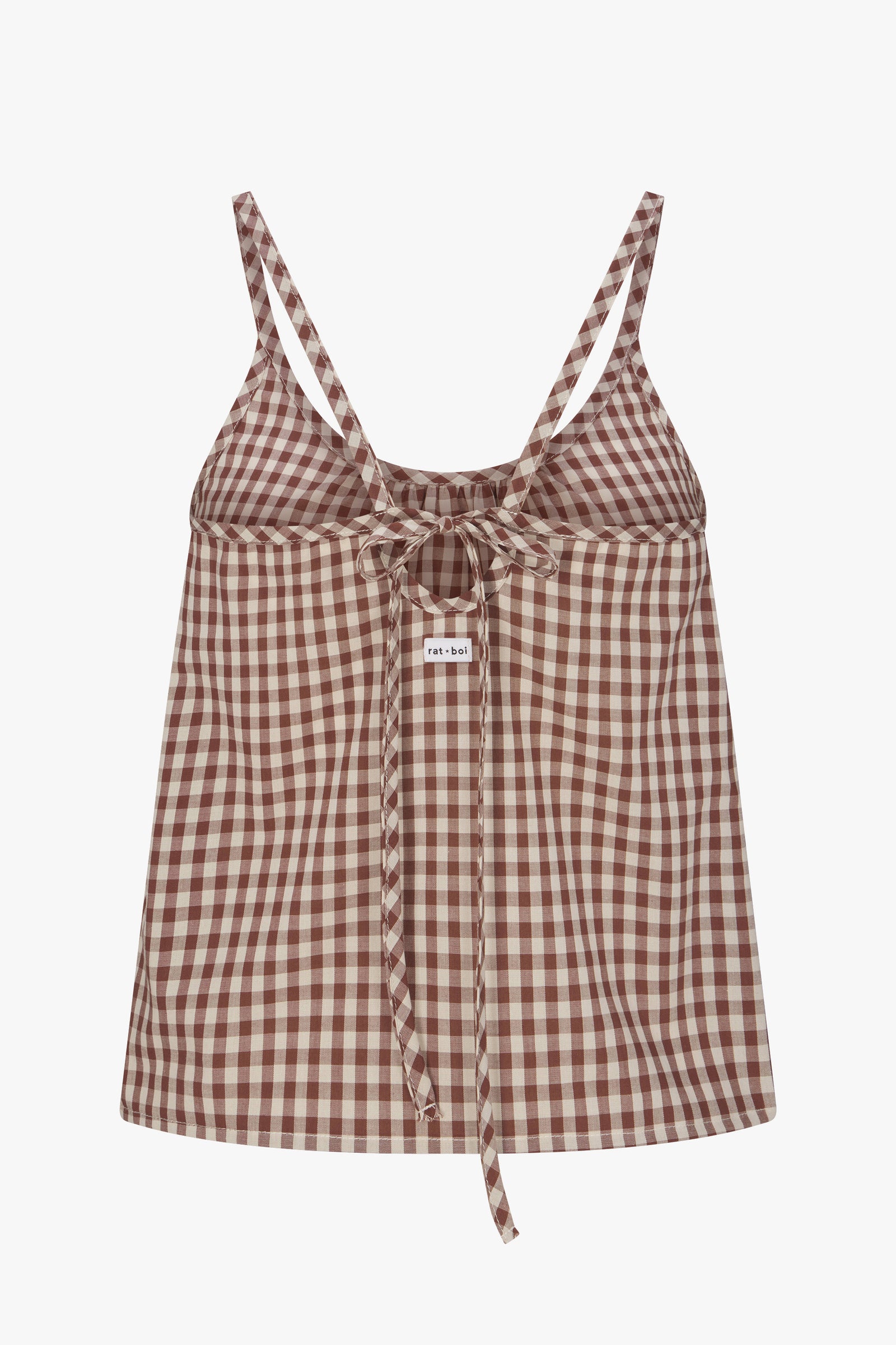 KEYHOLE CAMI IN TEDDY GINGHAM
