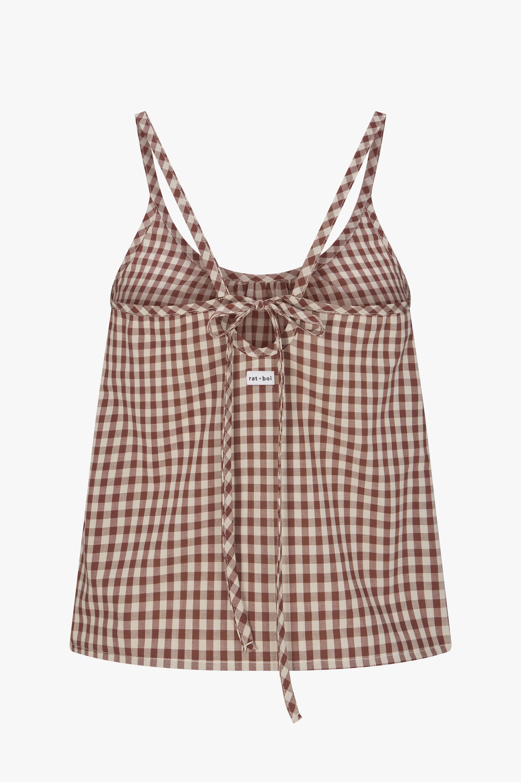 KEYHOLE CAMI IN TEDDY GINGHAM