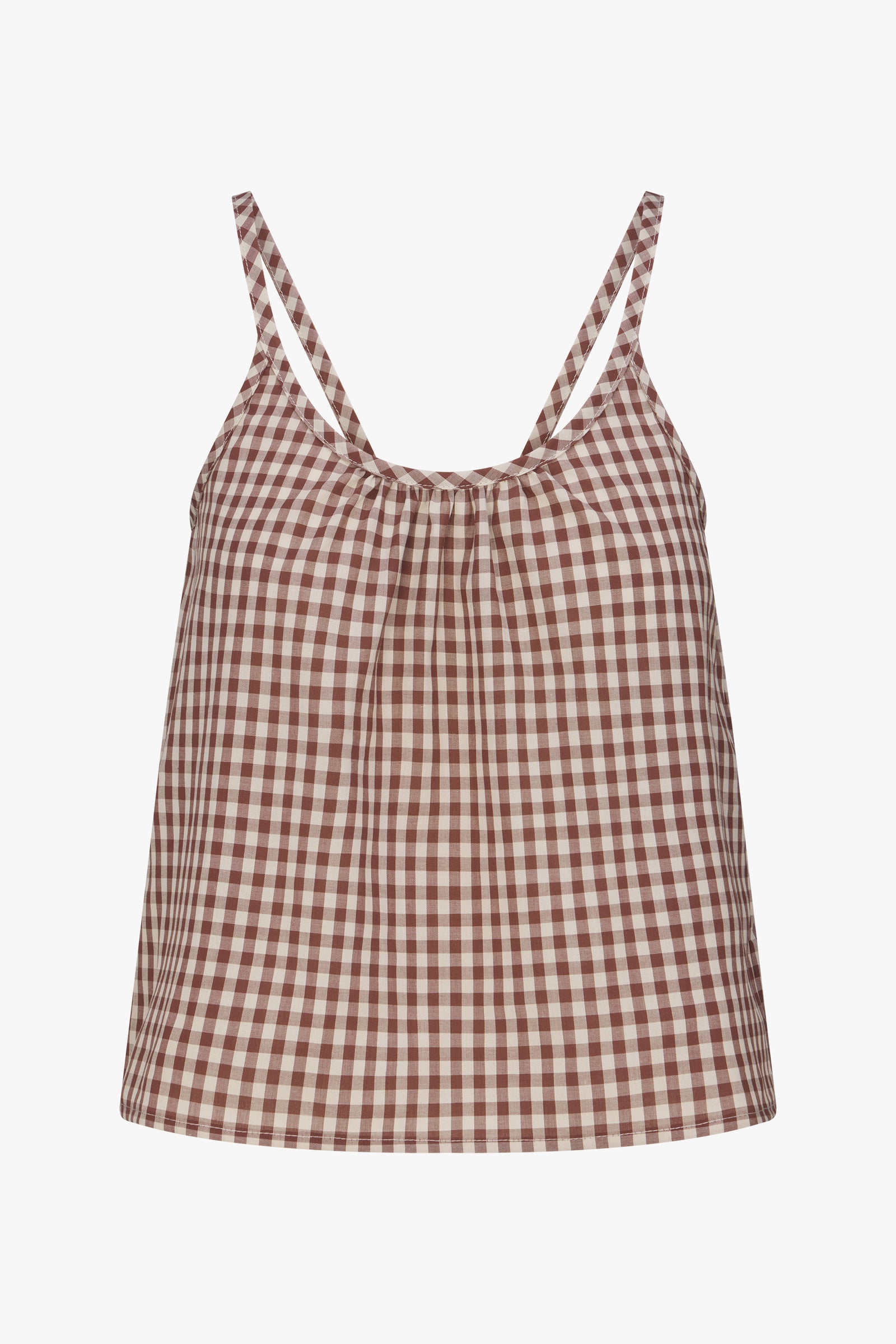 KEYHOLE CAMI IN TEDDY GINGHAM
