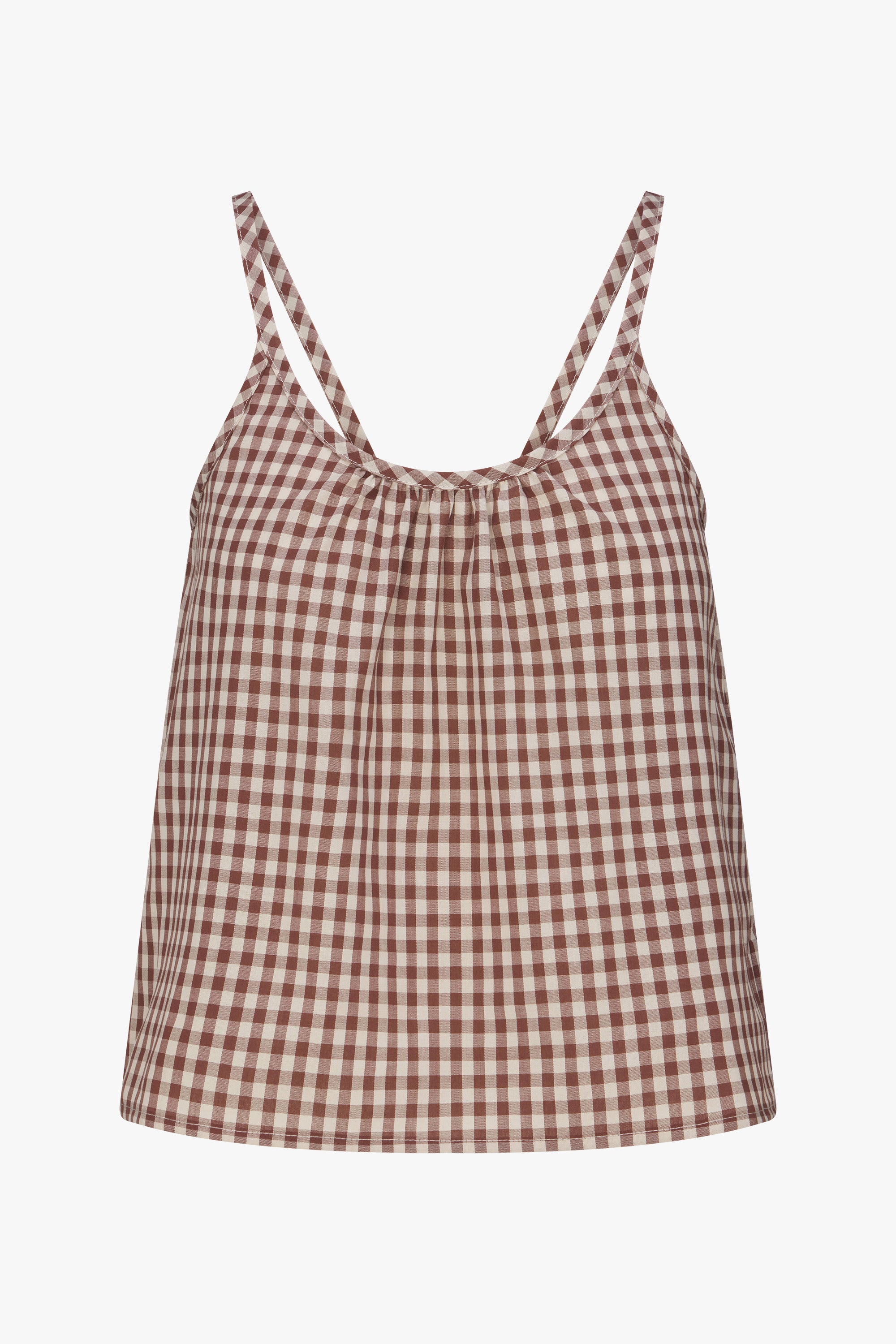 KEYHOLE CAMI IN TEDDY GINGHAM