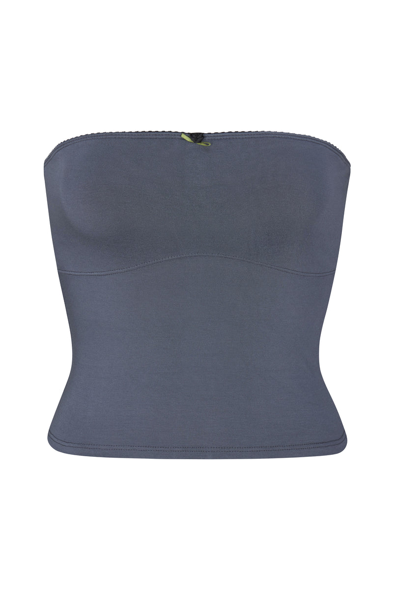 LINED CONTOUR TUBE TOP IN SLATE