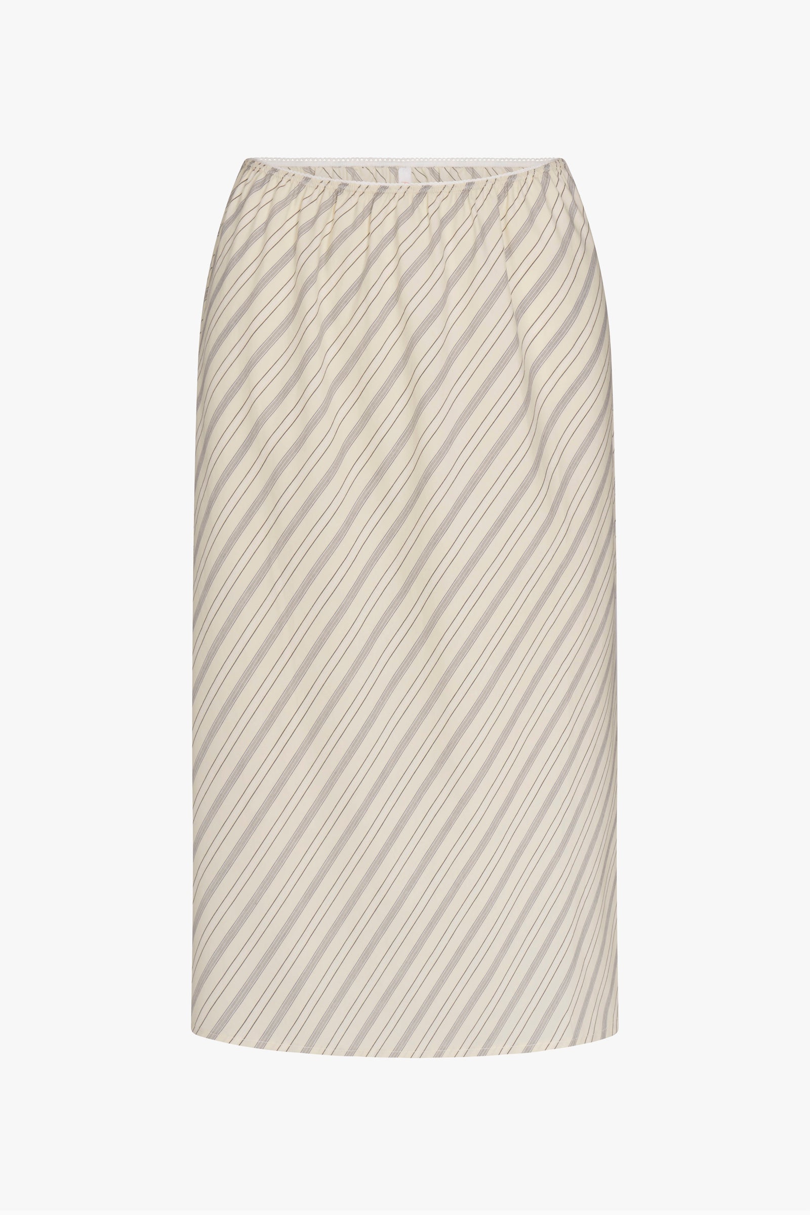 WOVEN BIAS MIDI SLIP SKIRT IN MERINGUE