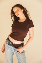 EVERY DAY BABY TEE IN MOCHA