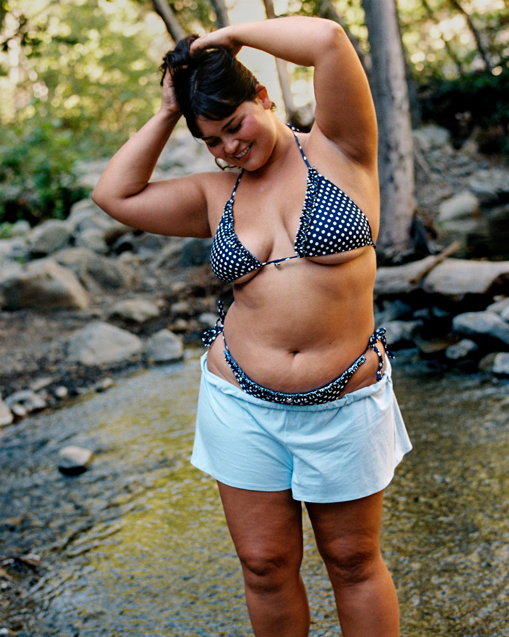 RELAXED MICRO SHORT IN BABY BLUE