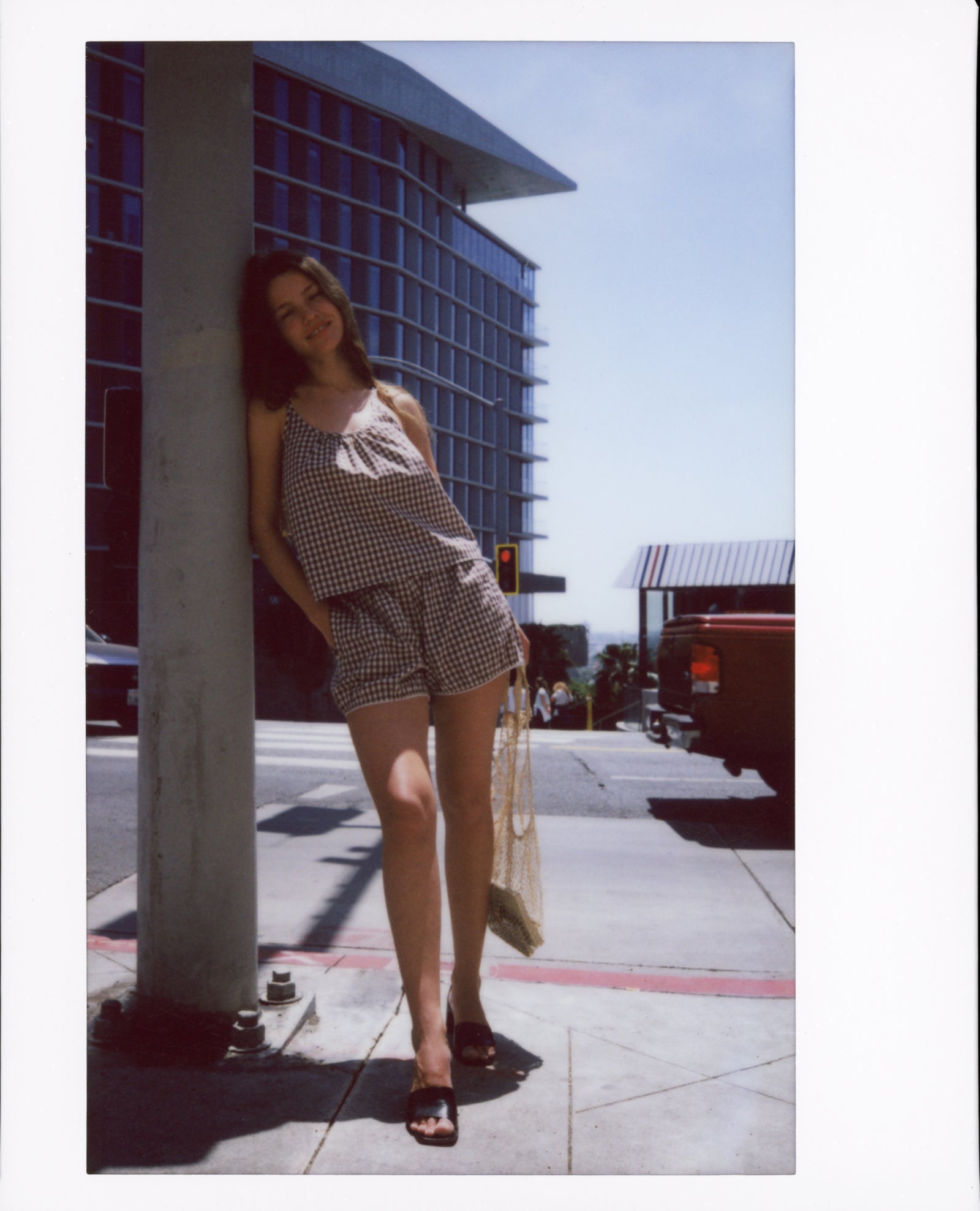 KEYHOLE CAMI IN TEDDY GINGHAM