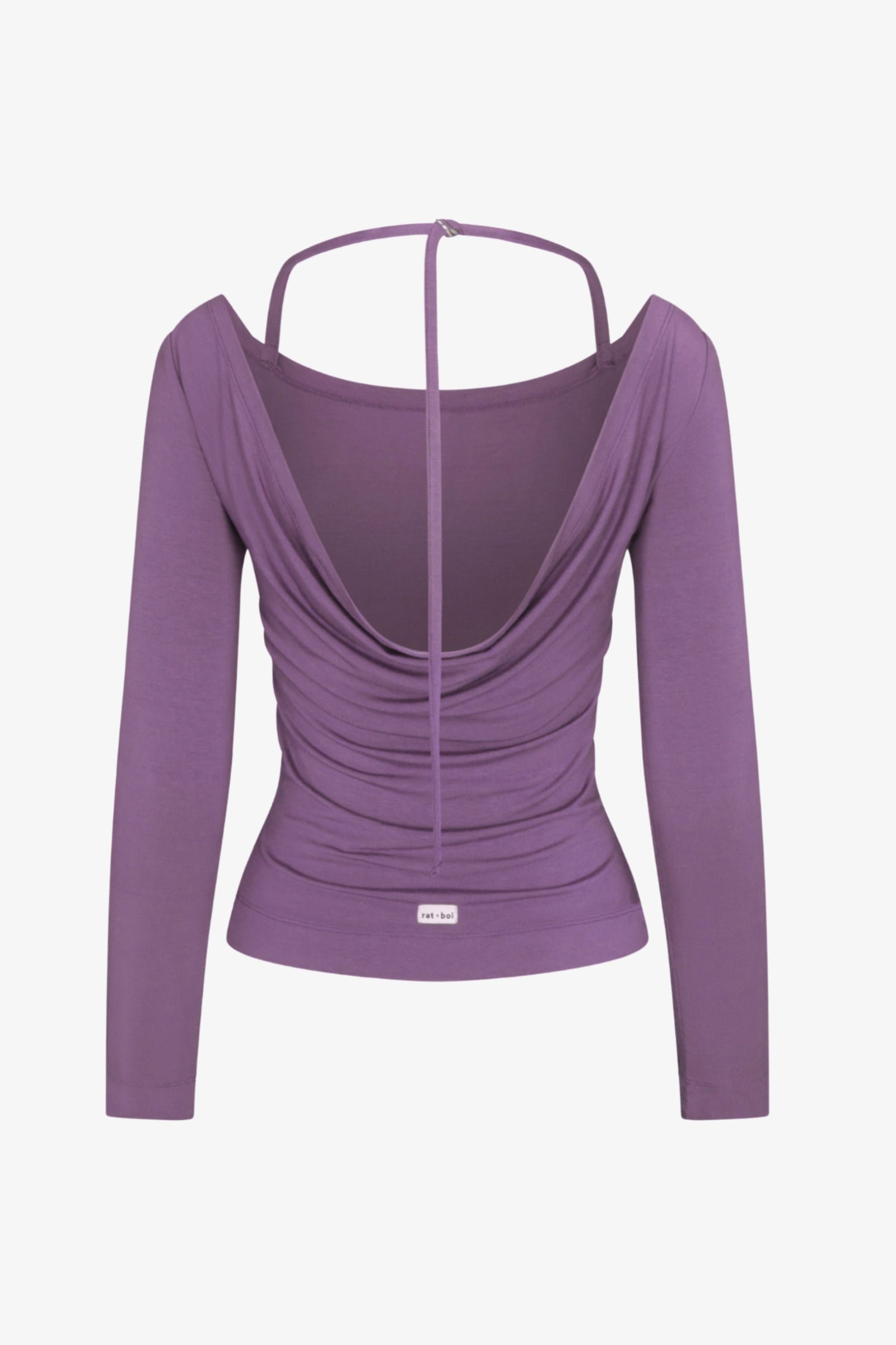 COWL BACK LONG SLEEVE IN SOFT PEARL