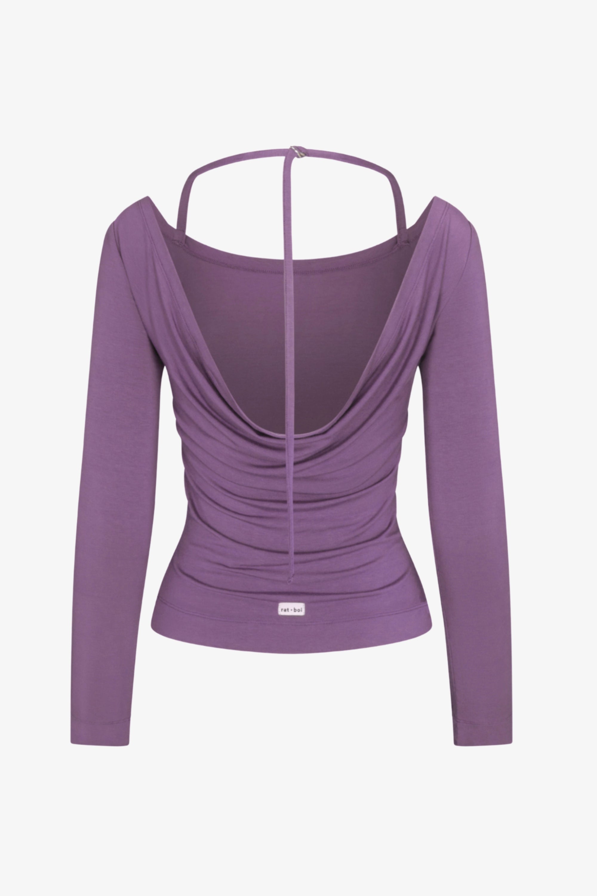 COWL BACK LONG SLEEVE IN SOFT PEARL